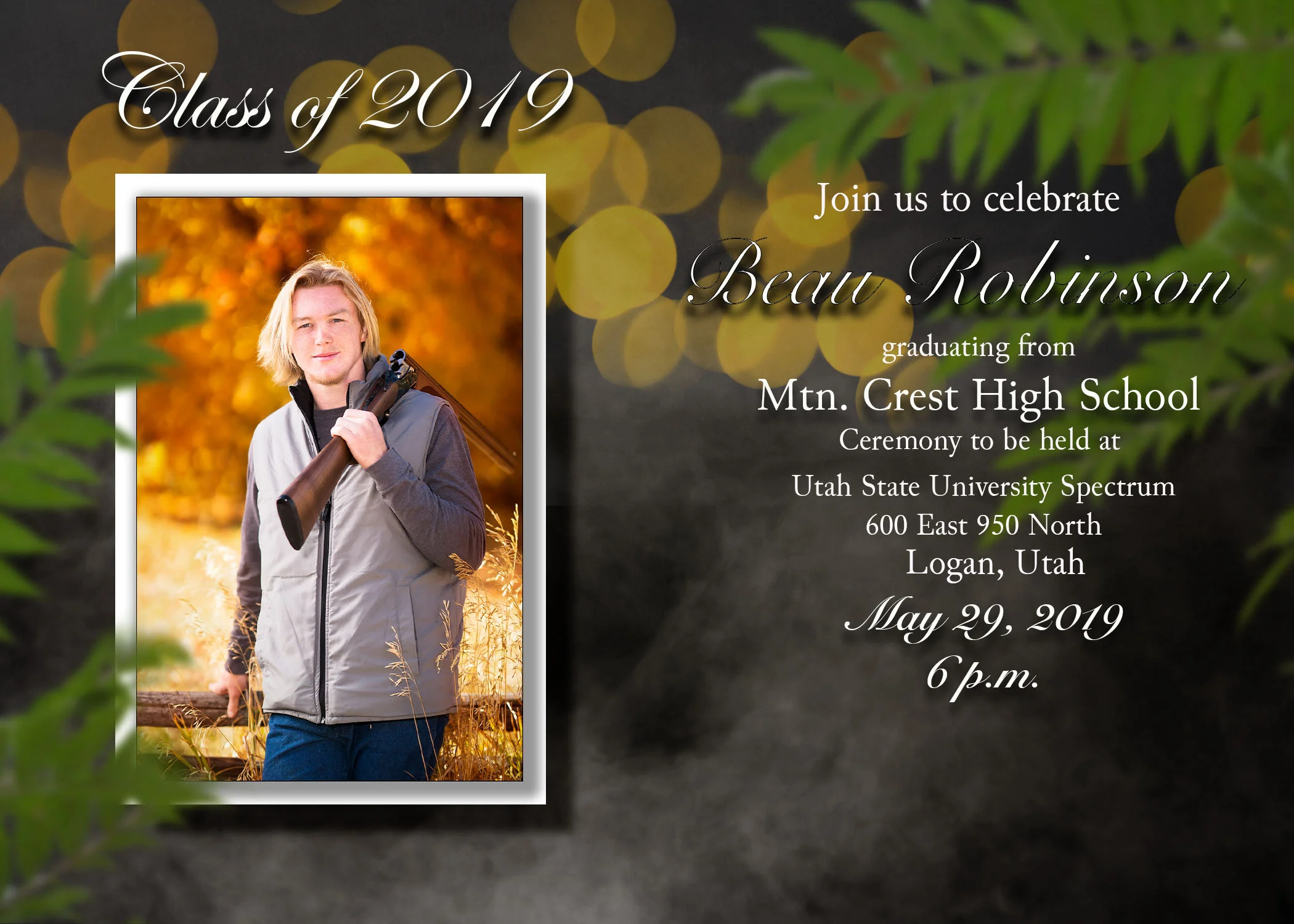 9. Single Sided Announcement This is a single sided announcement with one image. It is designed to be printed on a 5X7 card.