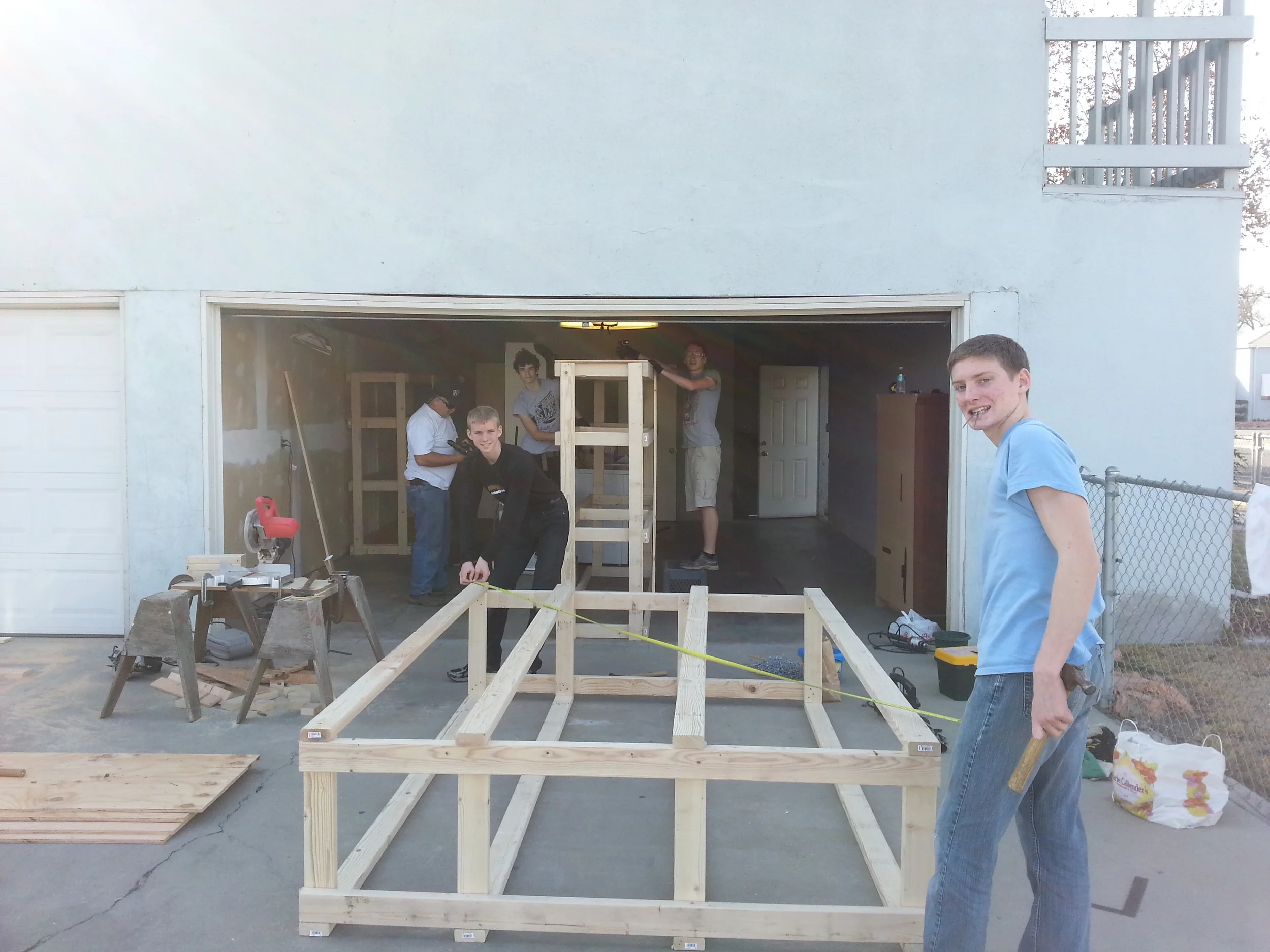 Eagle Scout project to build storage for the women's shelter.