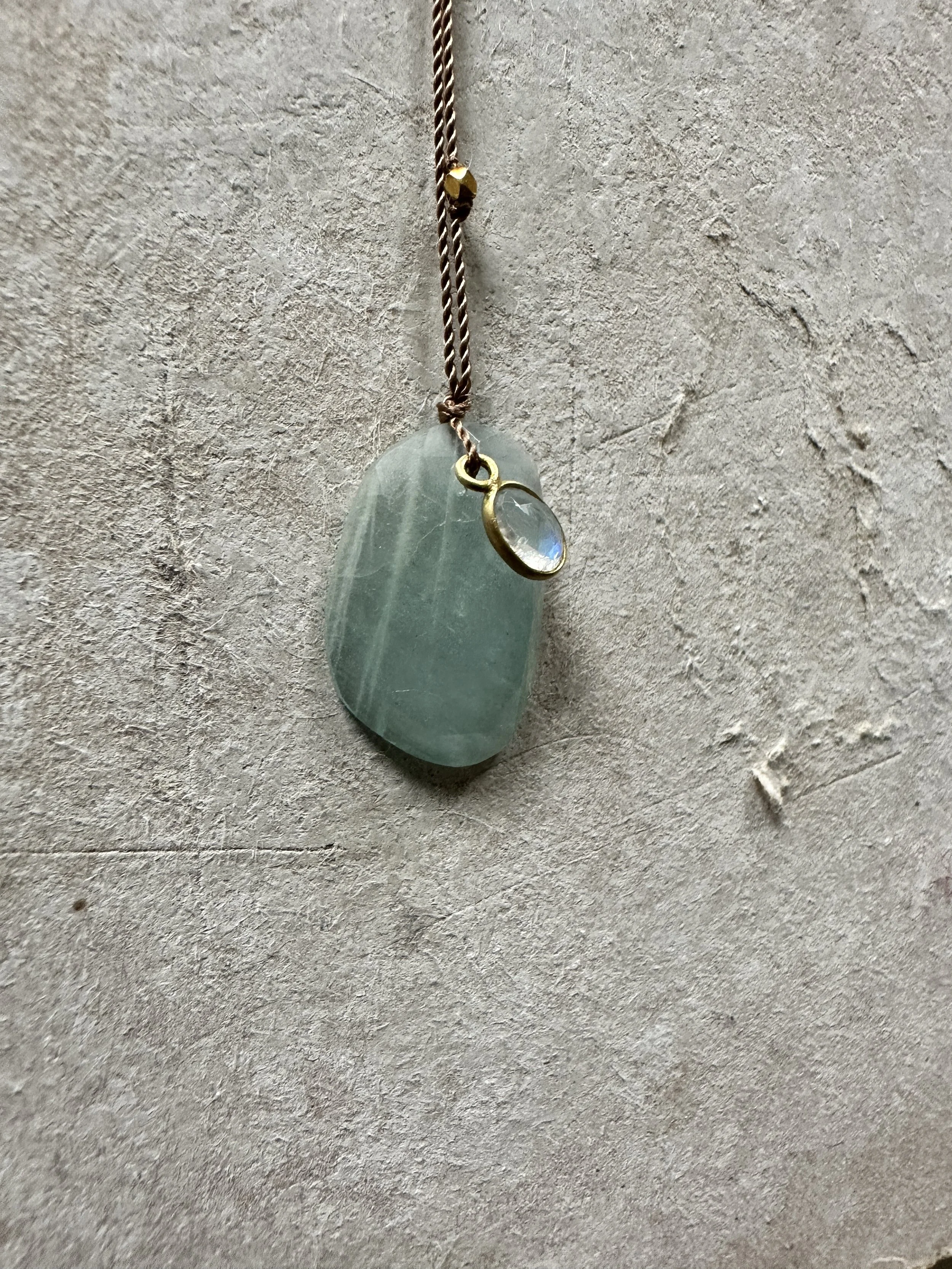 margaret solow aquamarine and moonstone necklace