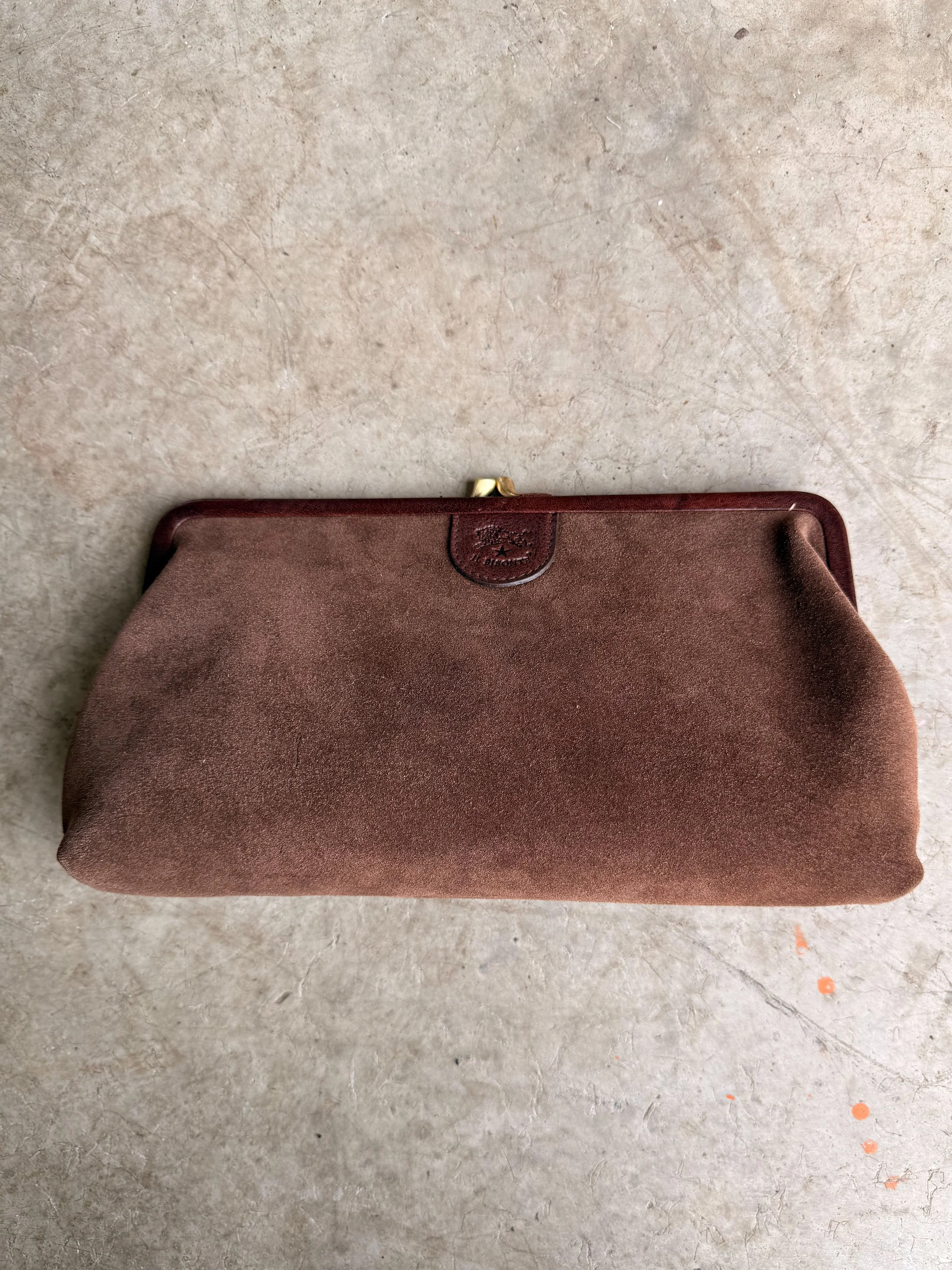 il bisonte suede  clutch