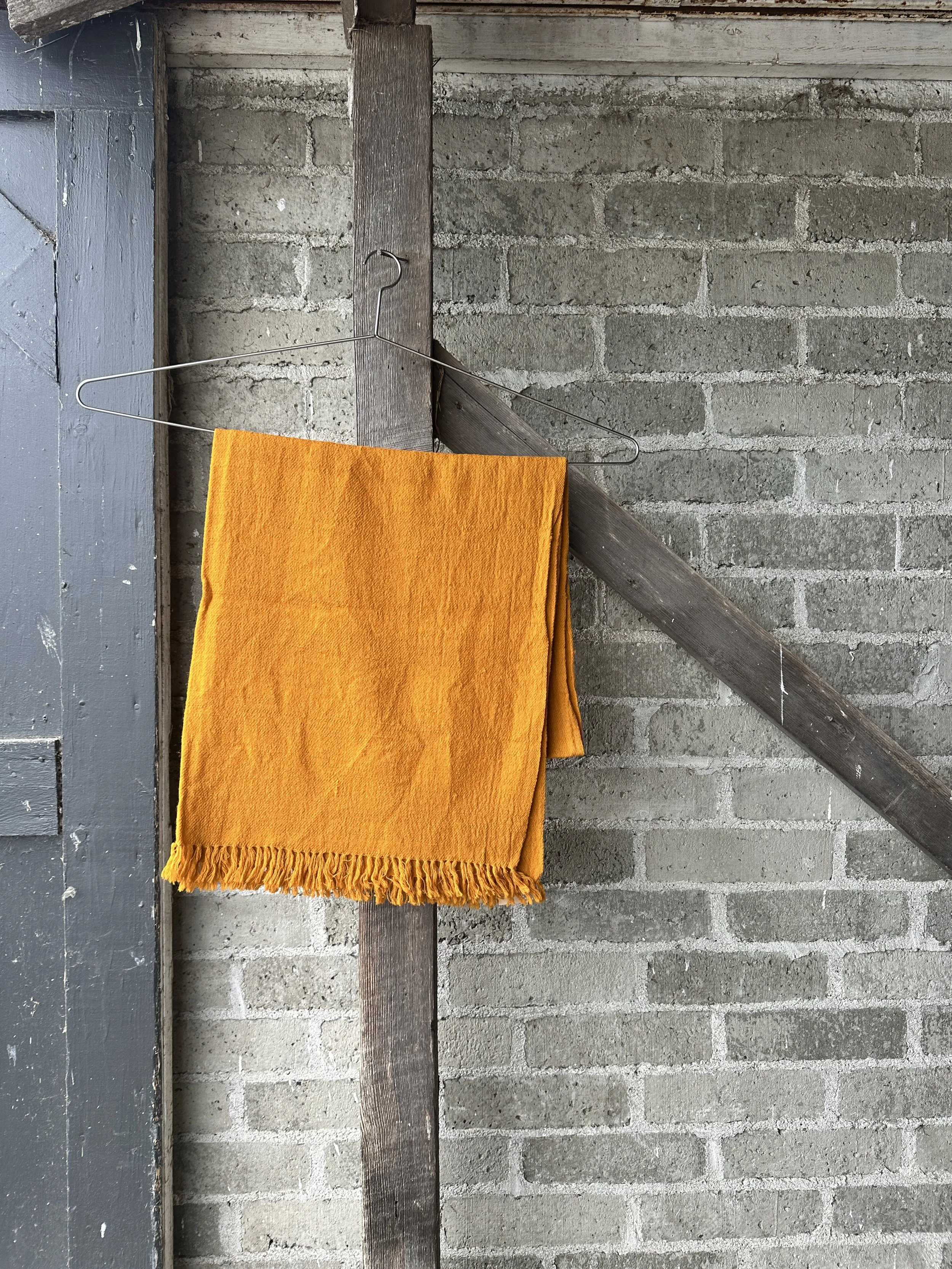 auntie oti small wool throw  - saffron