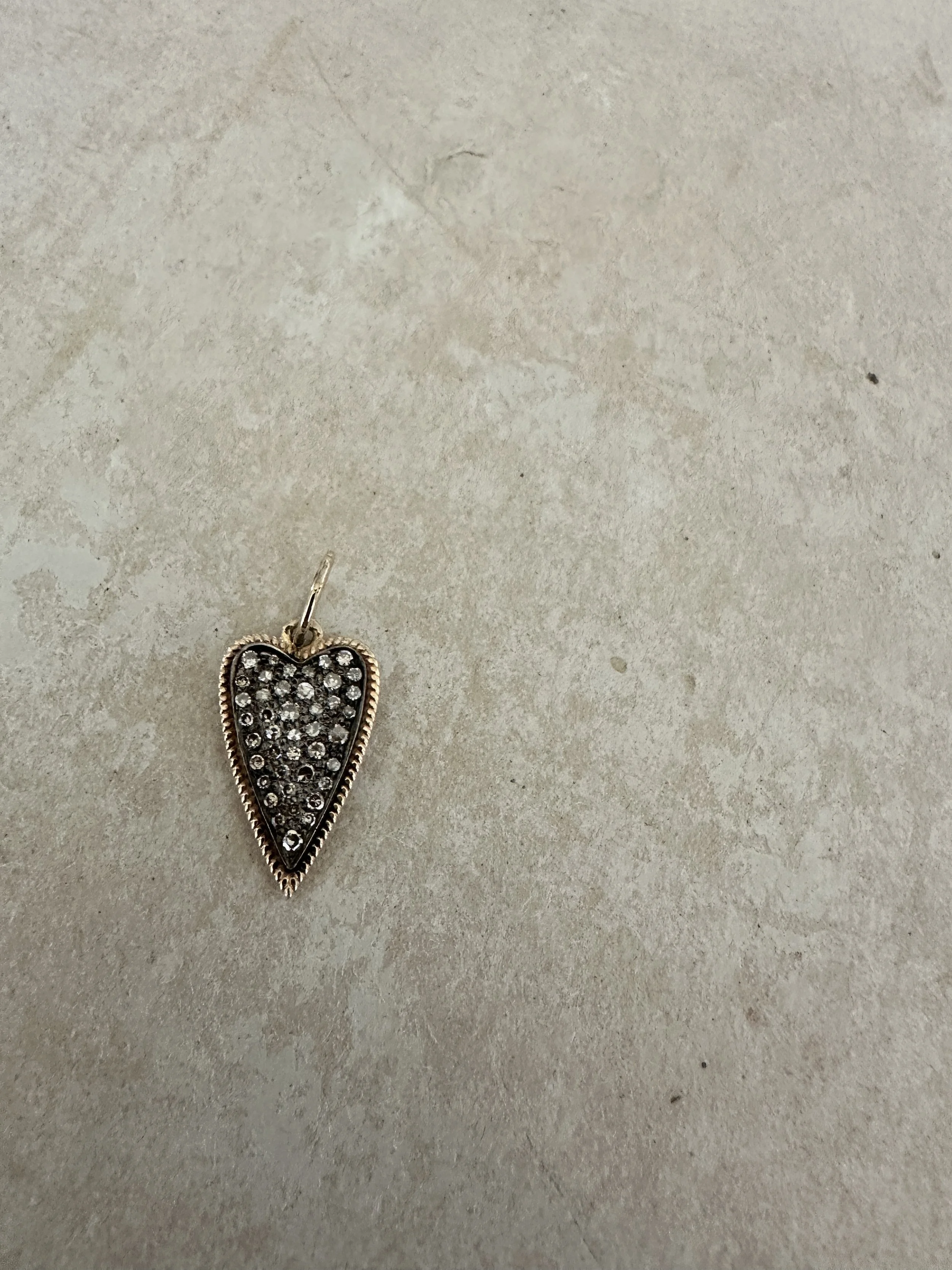 tina negri elongated pave heart pendant