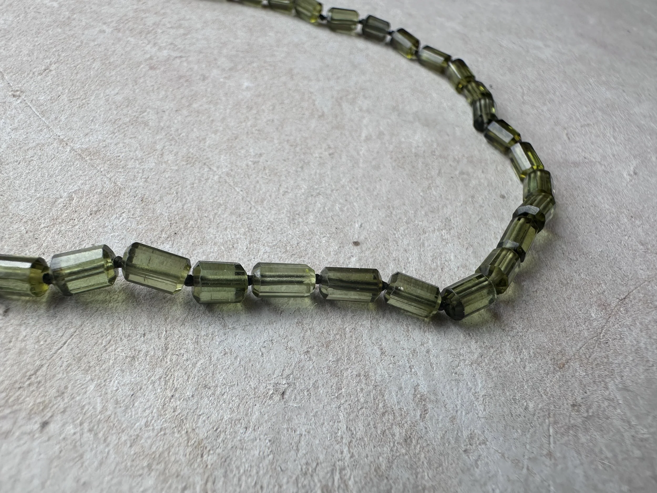 tracy conkle green tourmaline necklace with 14k gold links