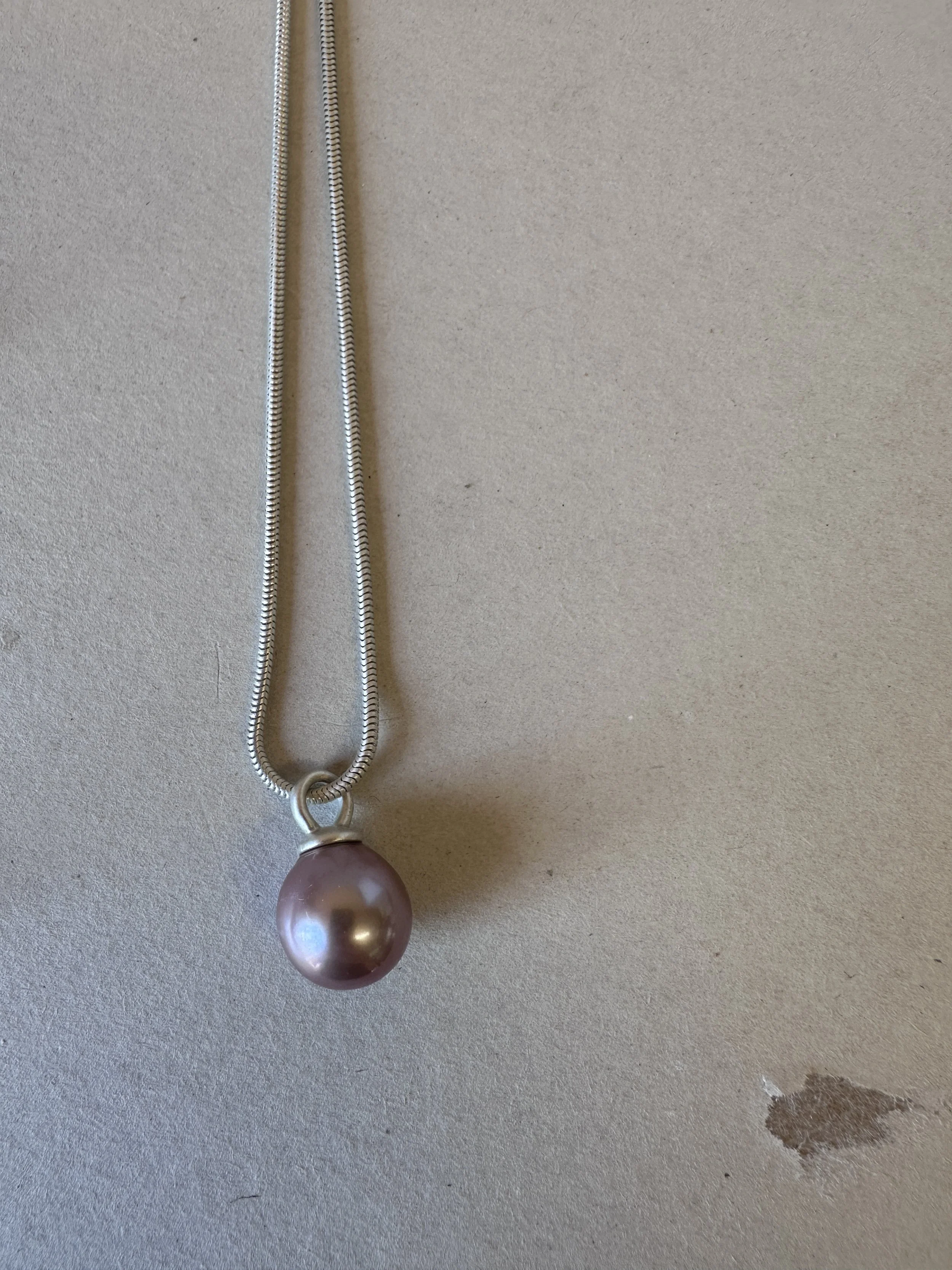 tracy conkle lavender pearl on snake chain