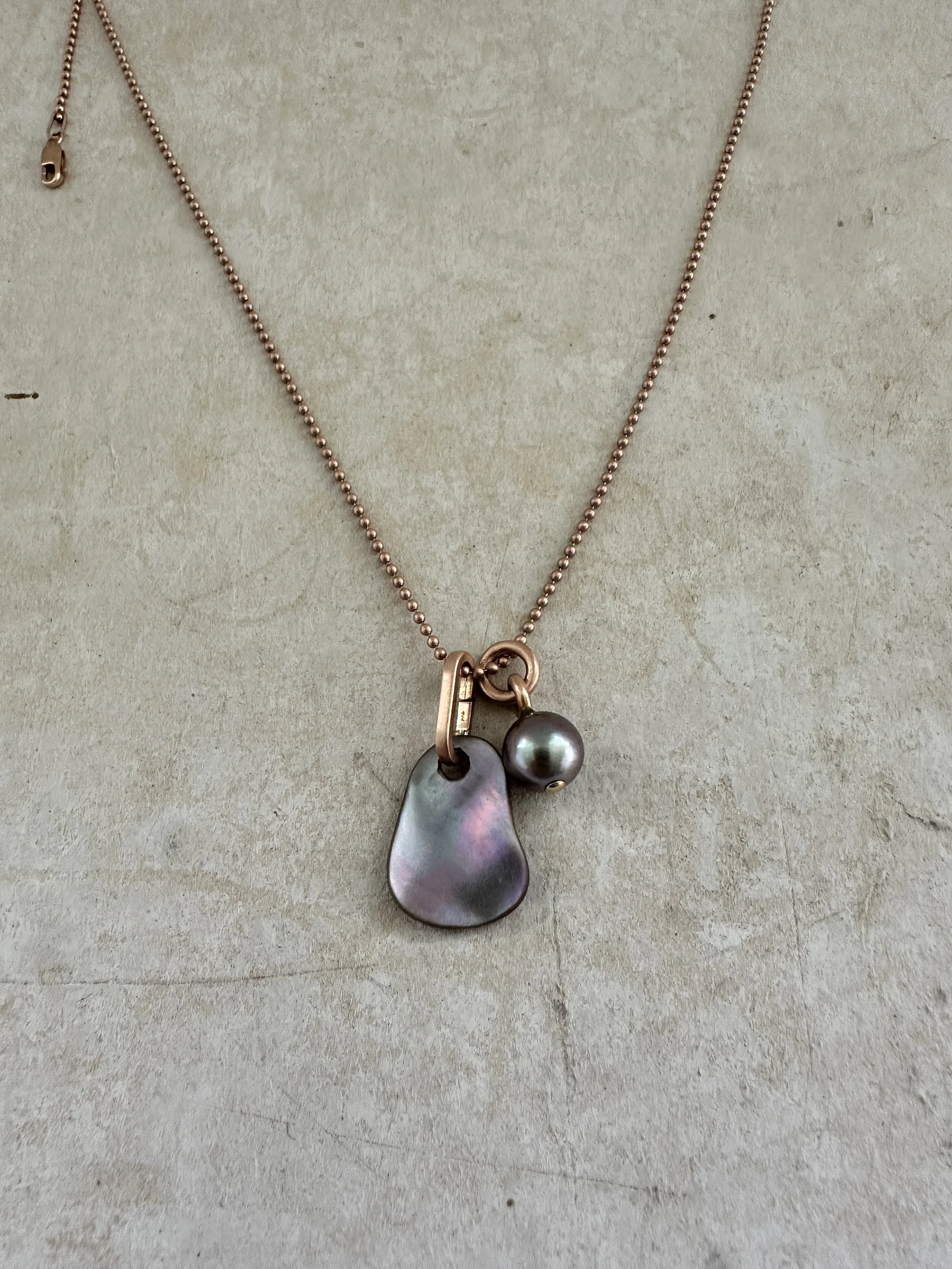 tracy conkle northern california 14k rose gold &  abalone charm