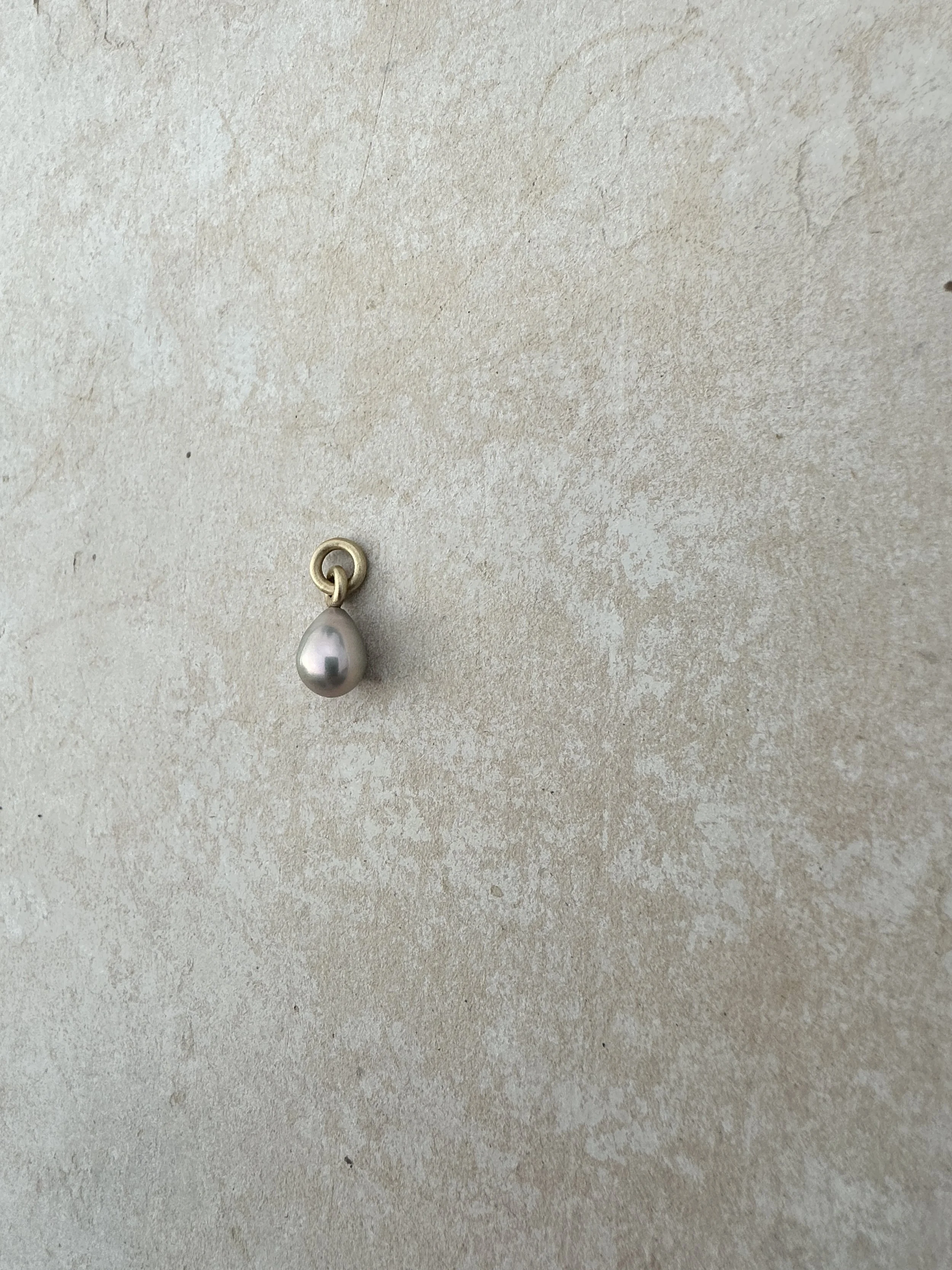 tracy conkle double link soft grey drop pearl charm