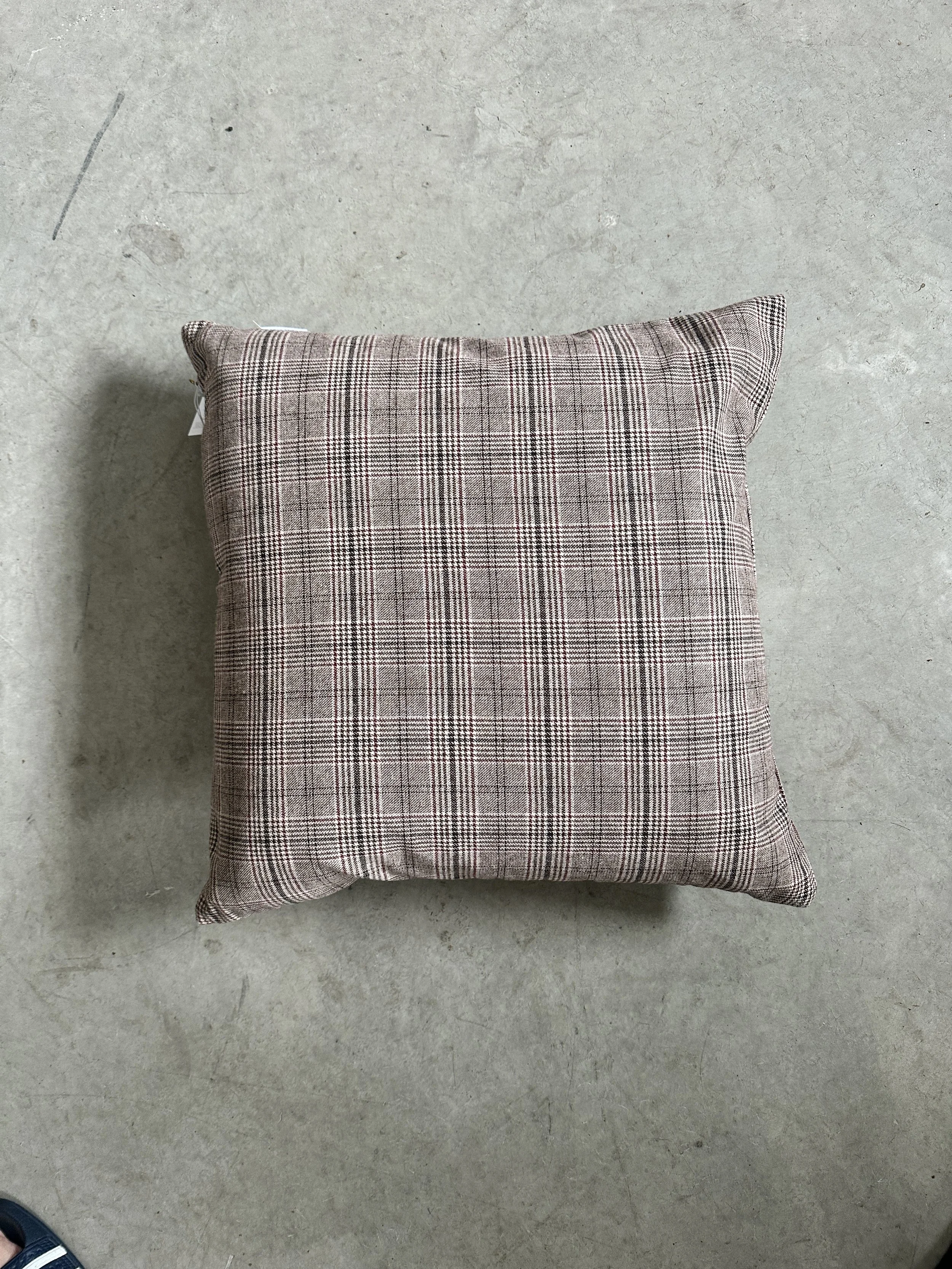 plaid wool blend pillow - square