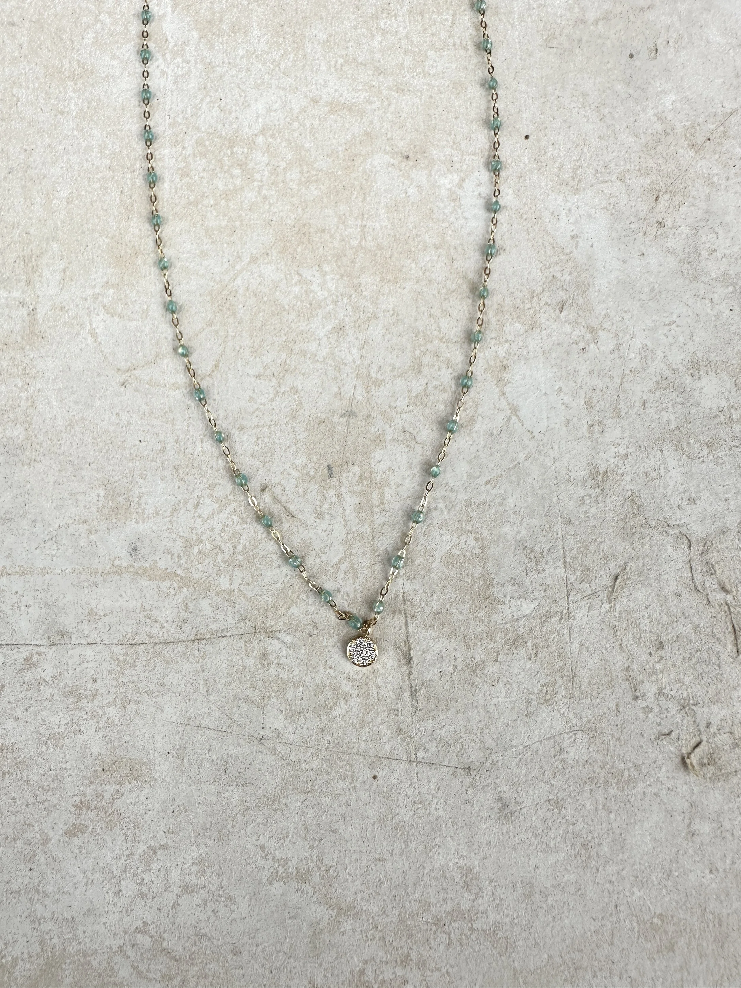 gigi clozeau puce diamond classic gigi necklace  - aqua
