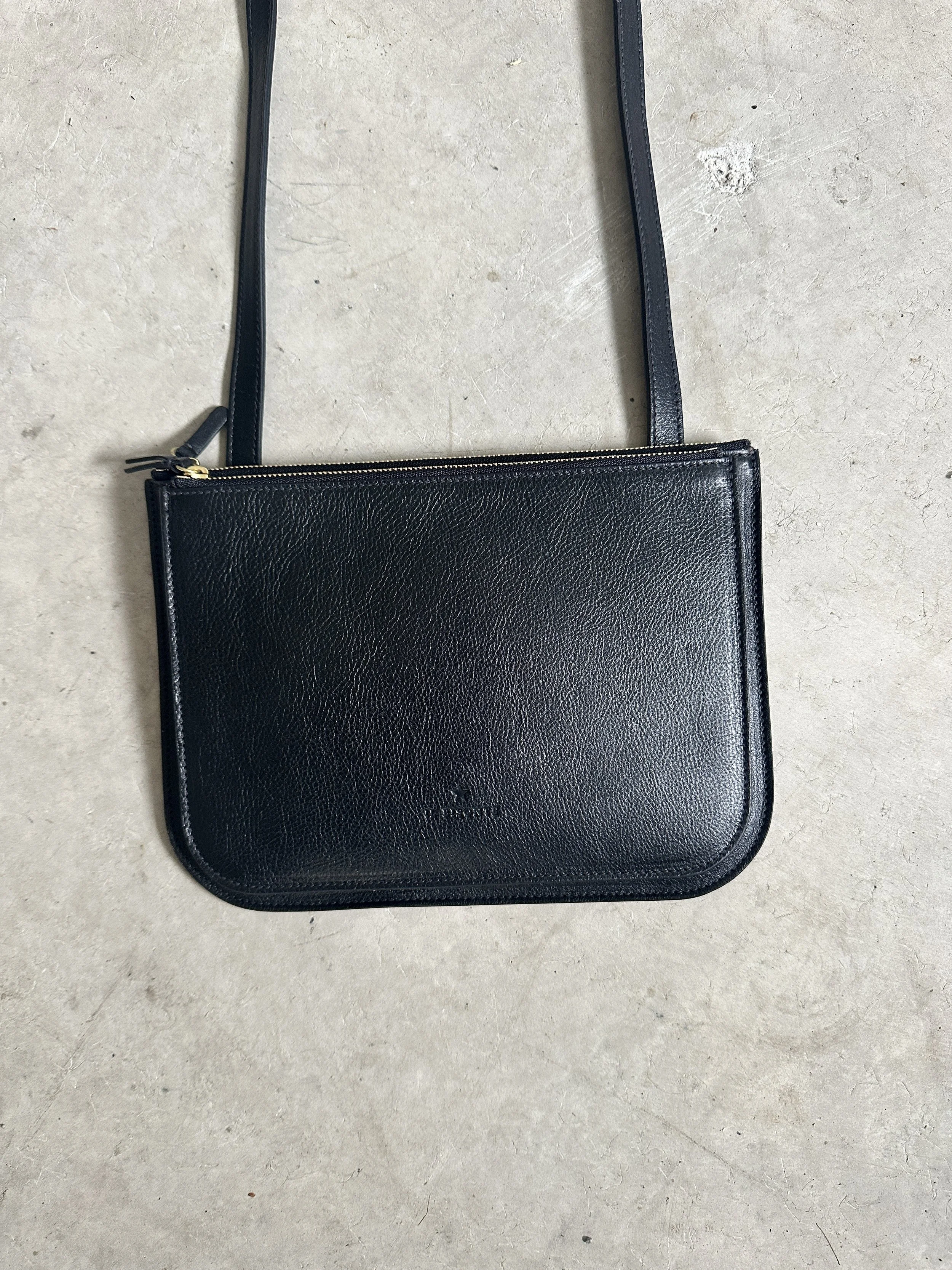 il bisonte double envelope crossbody  - black
