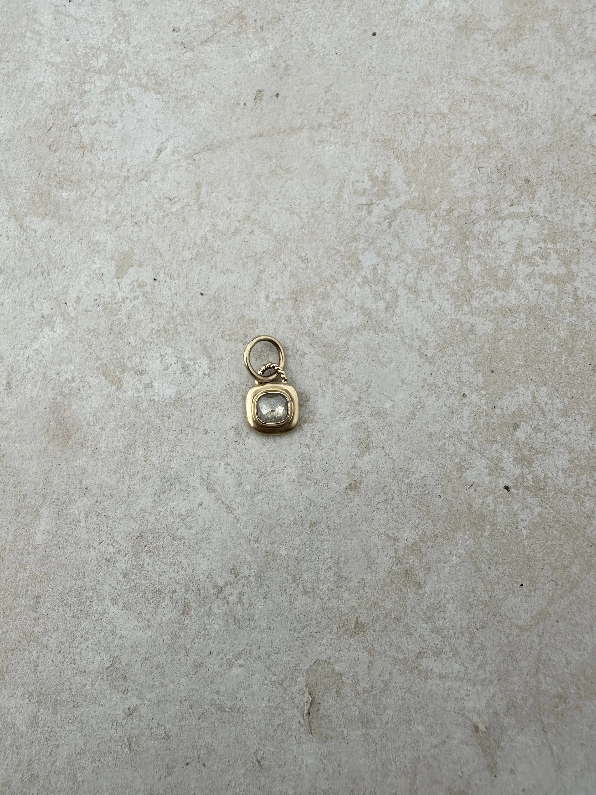 tina negri rectangular rough cut diamond pendant