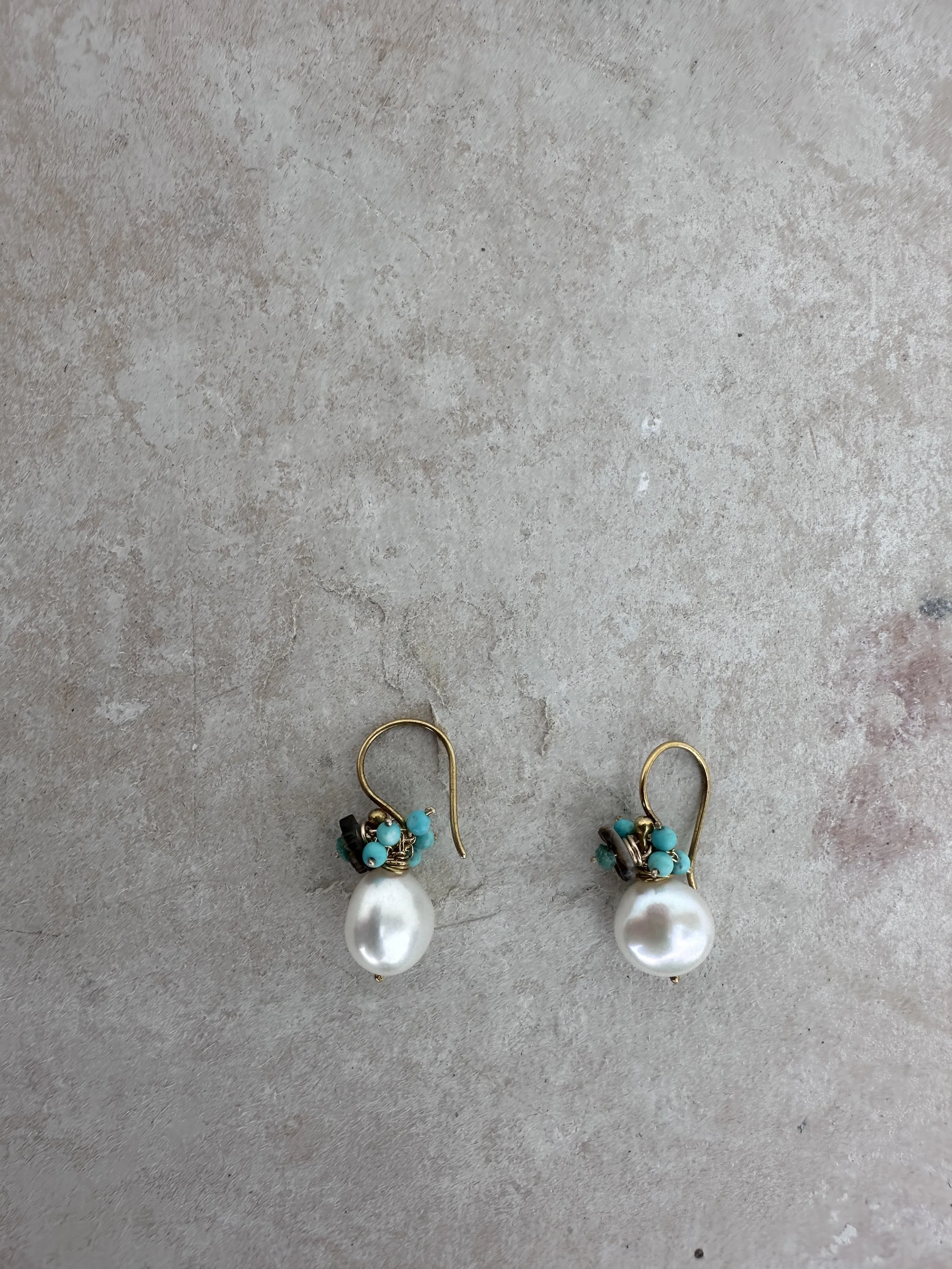 river song pearly flower fringe earrings