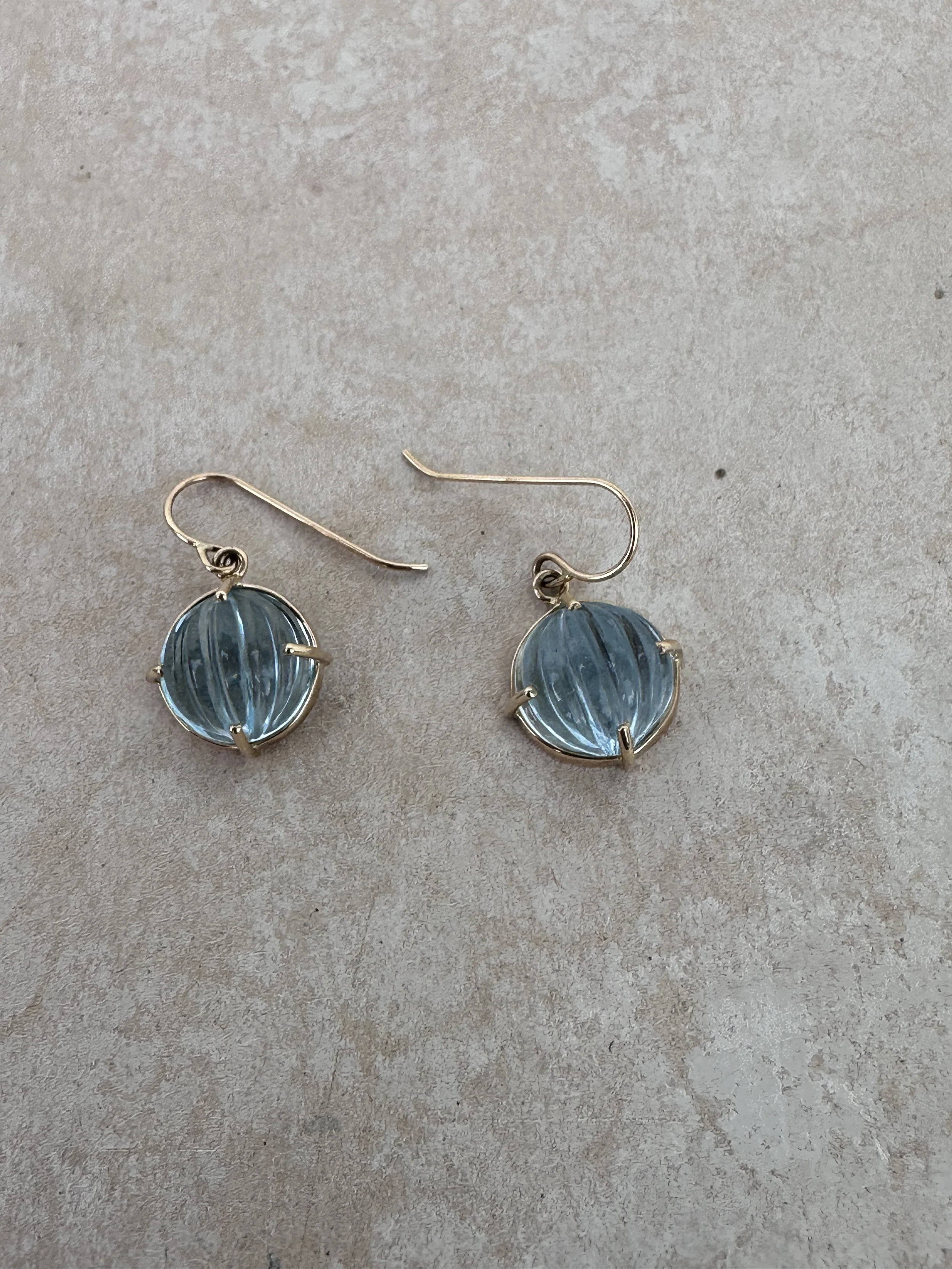 tina negri carved aquamarine earrings