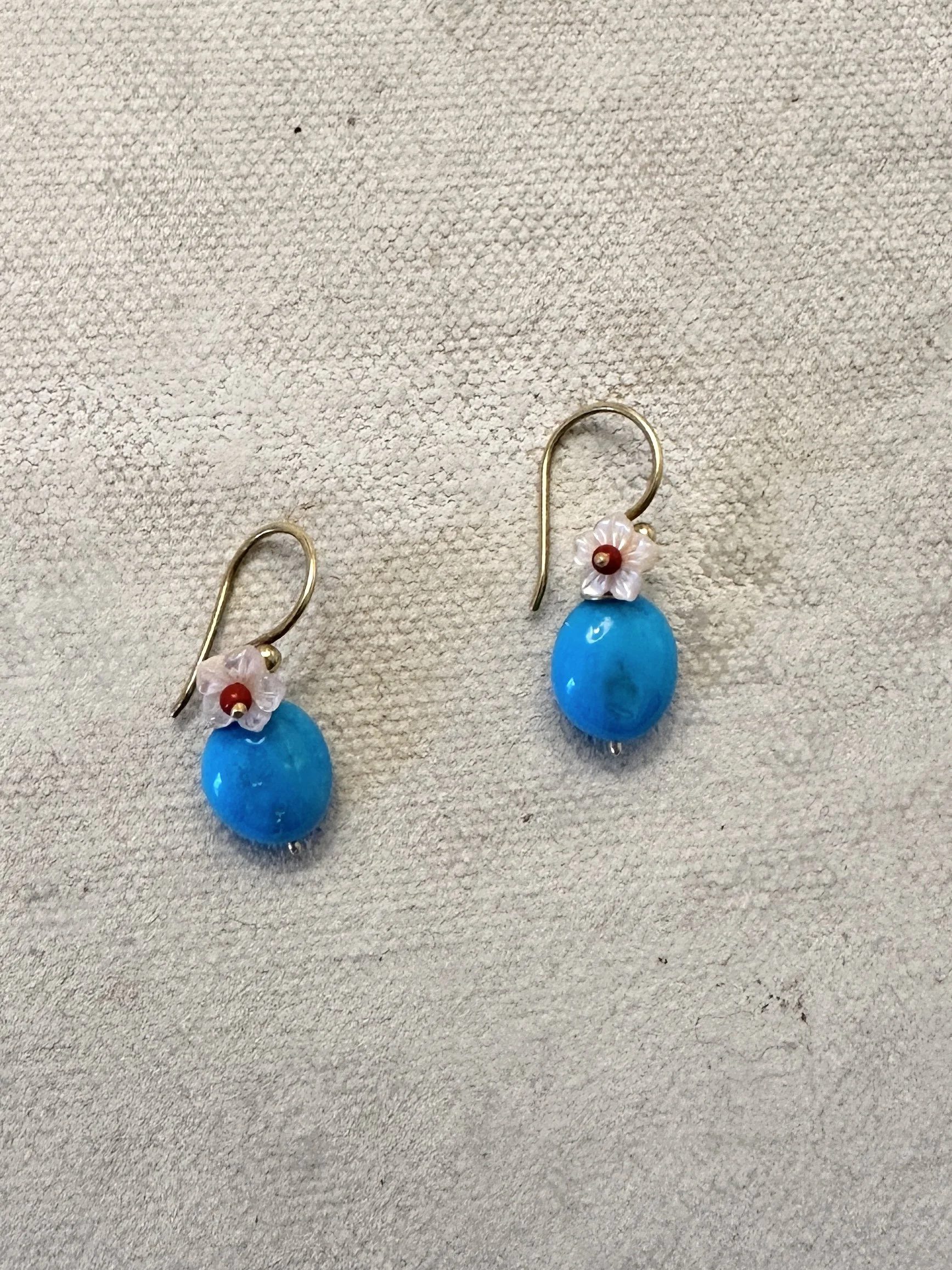 river song turquoise spring earrings