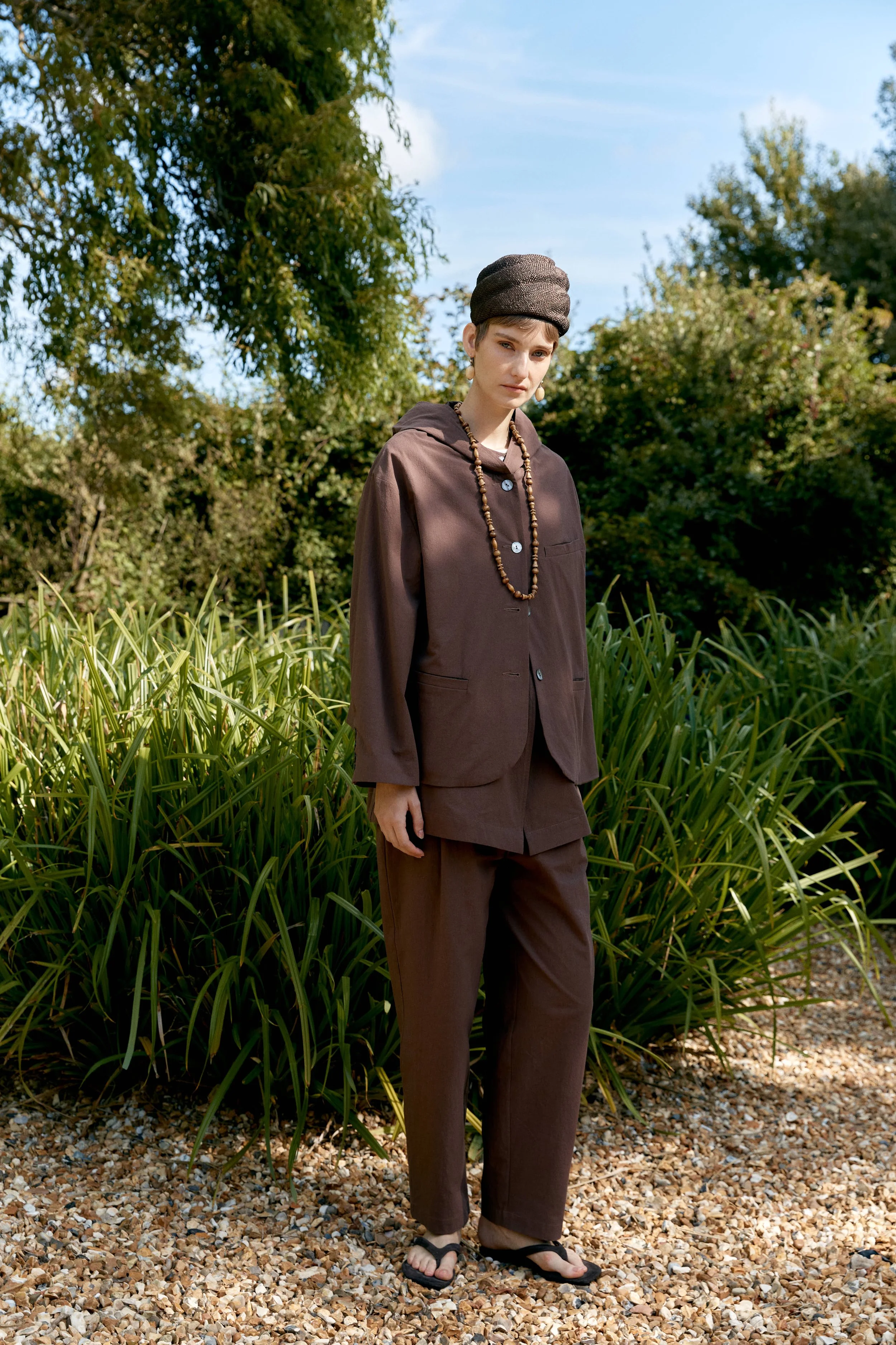 cawley reeve hooded shirt/jacket - japanese checked cotton