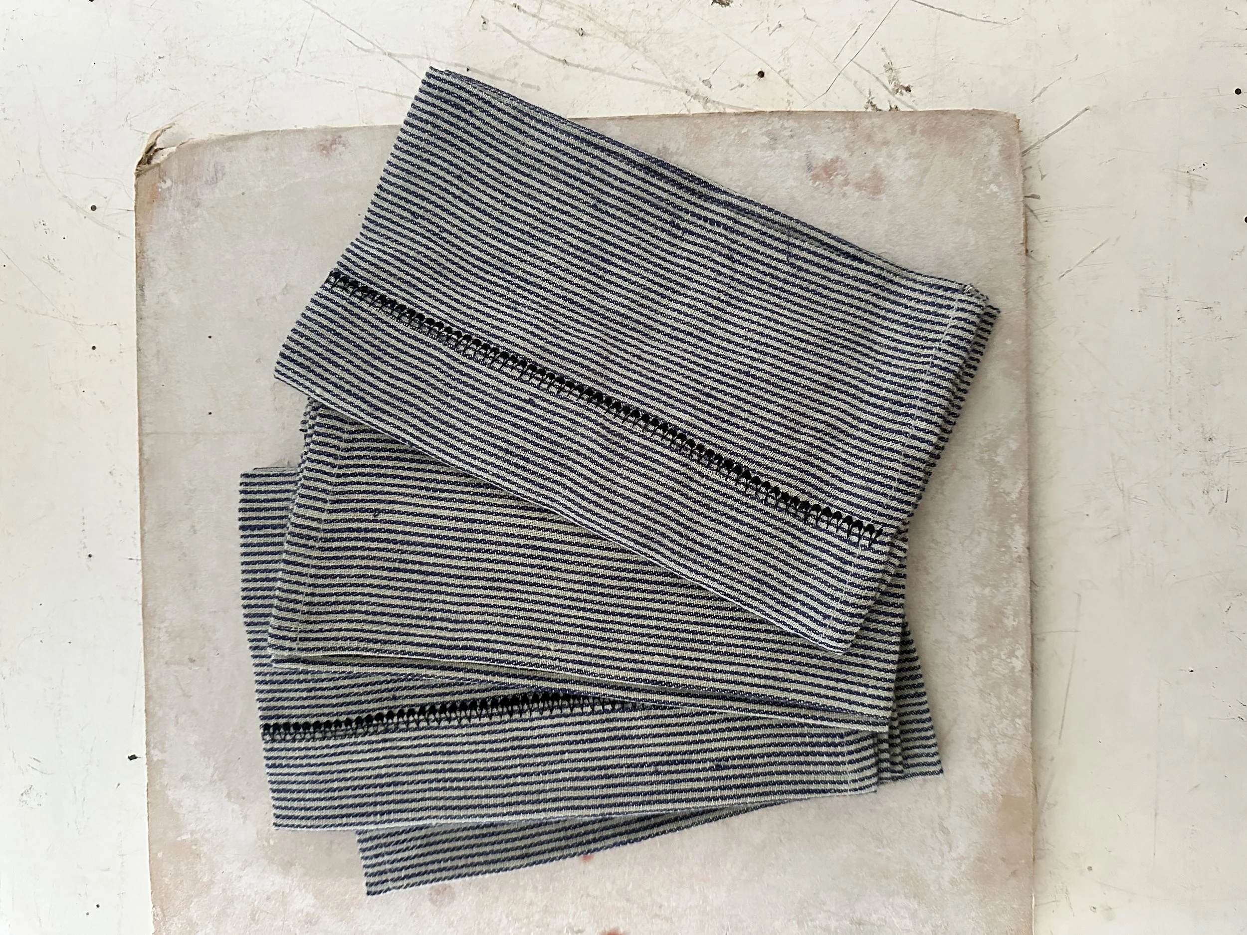 linen stitch chambray napkins - set of 4