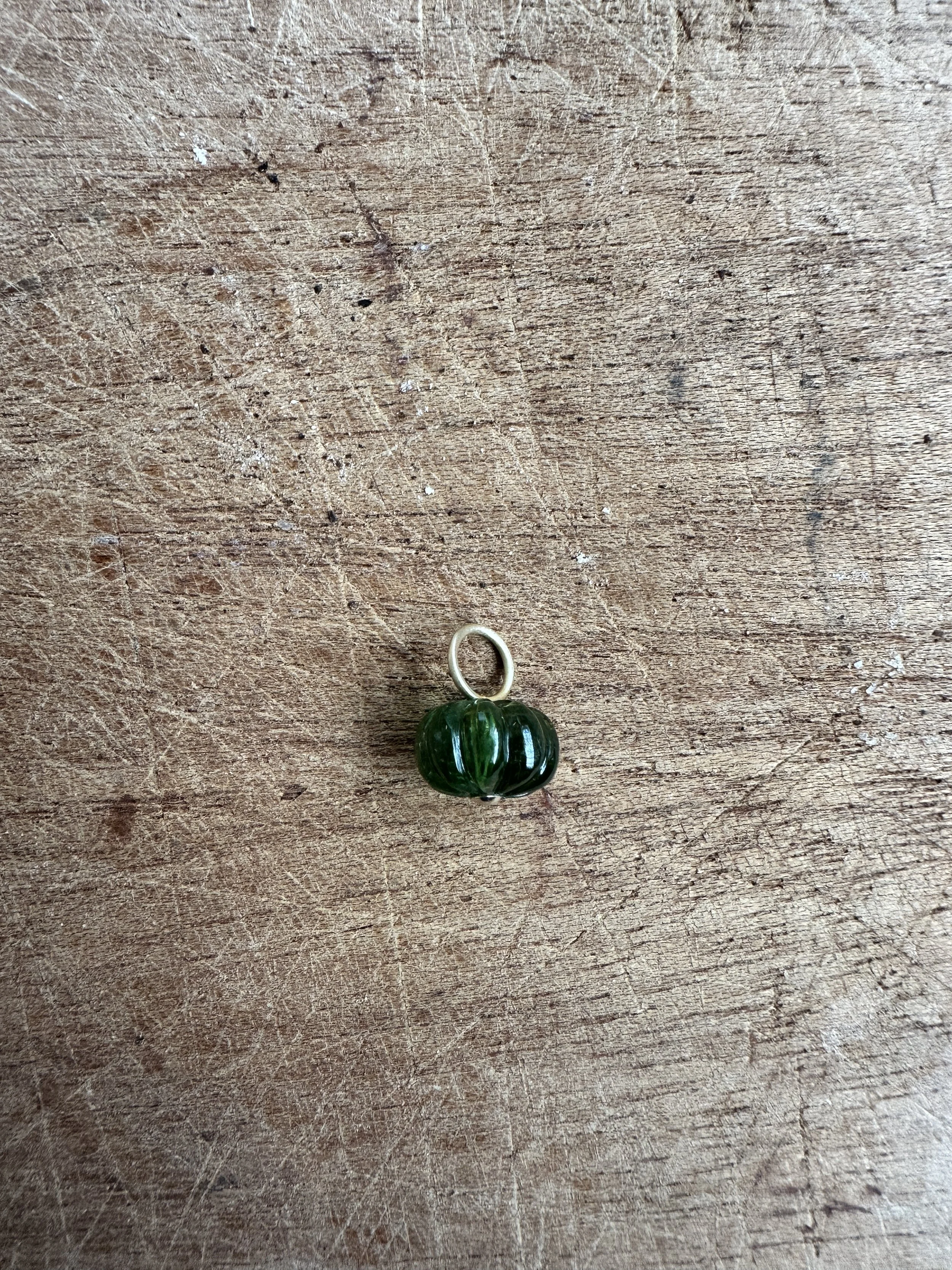 tracy conkle  carved tourmaline charm pendant