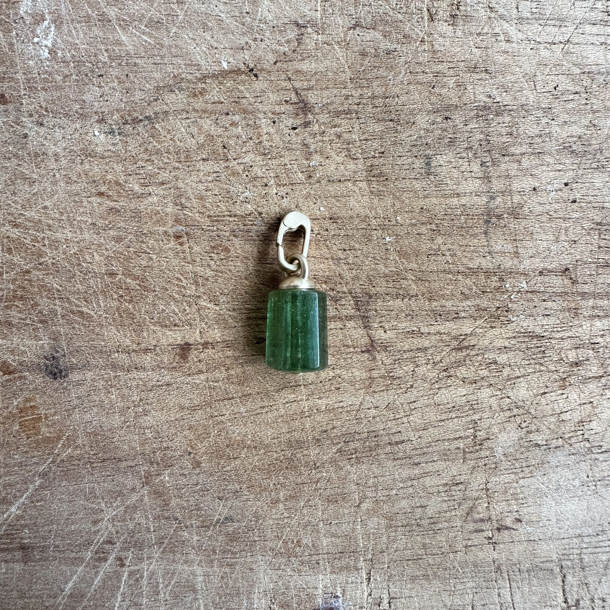 tracy conkle brazilian green tourmaline  pendant - 14k yellow gold