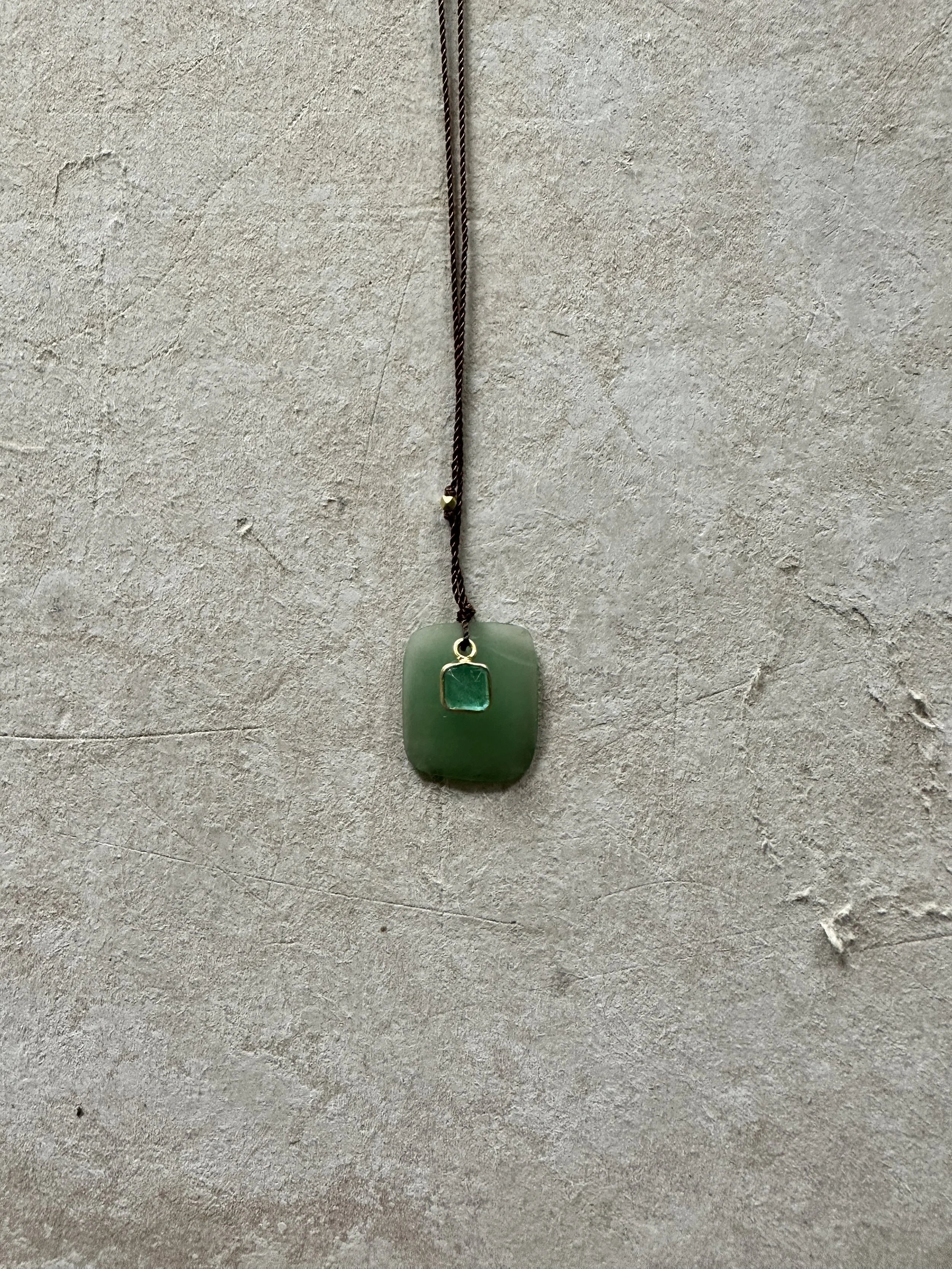 margaret solow green chalcedony and emerald necklace