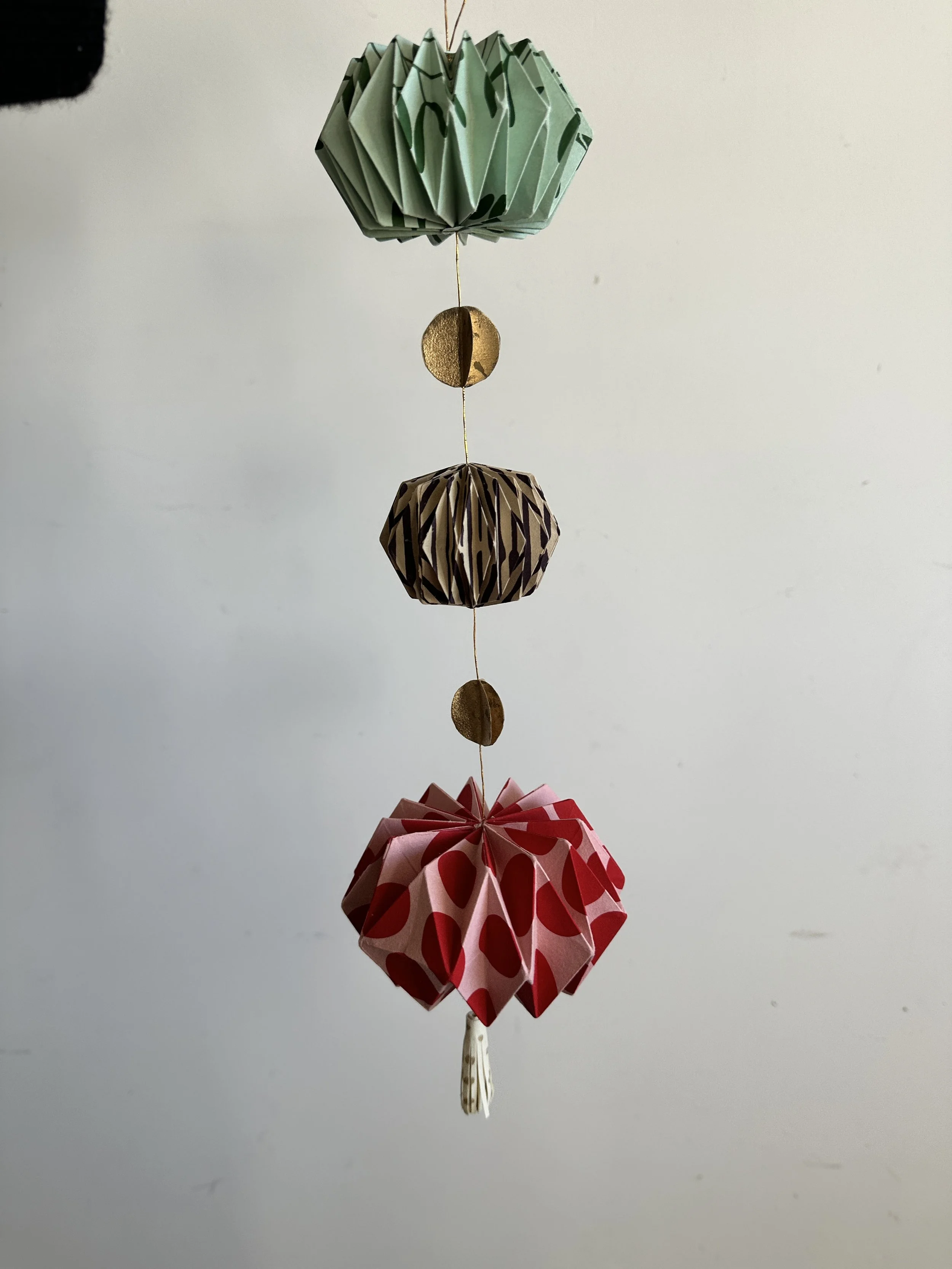 origami  holiday paper mobile