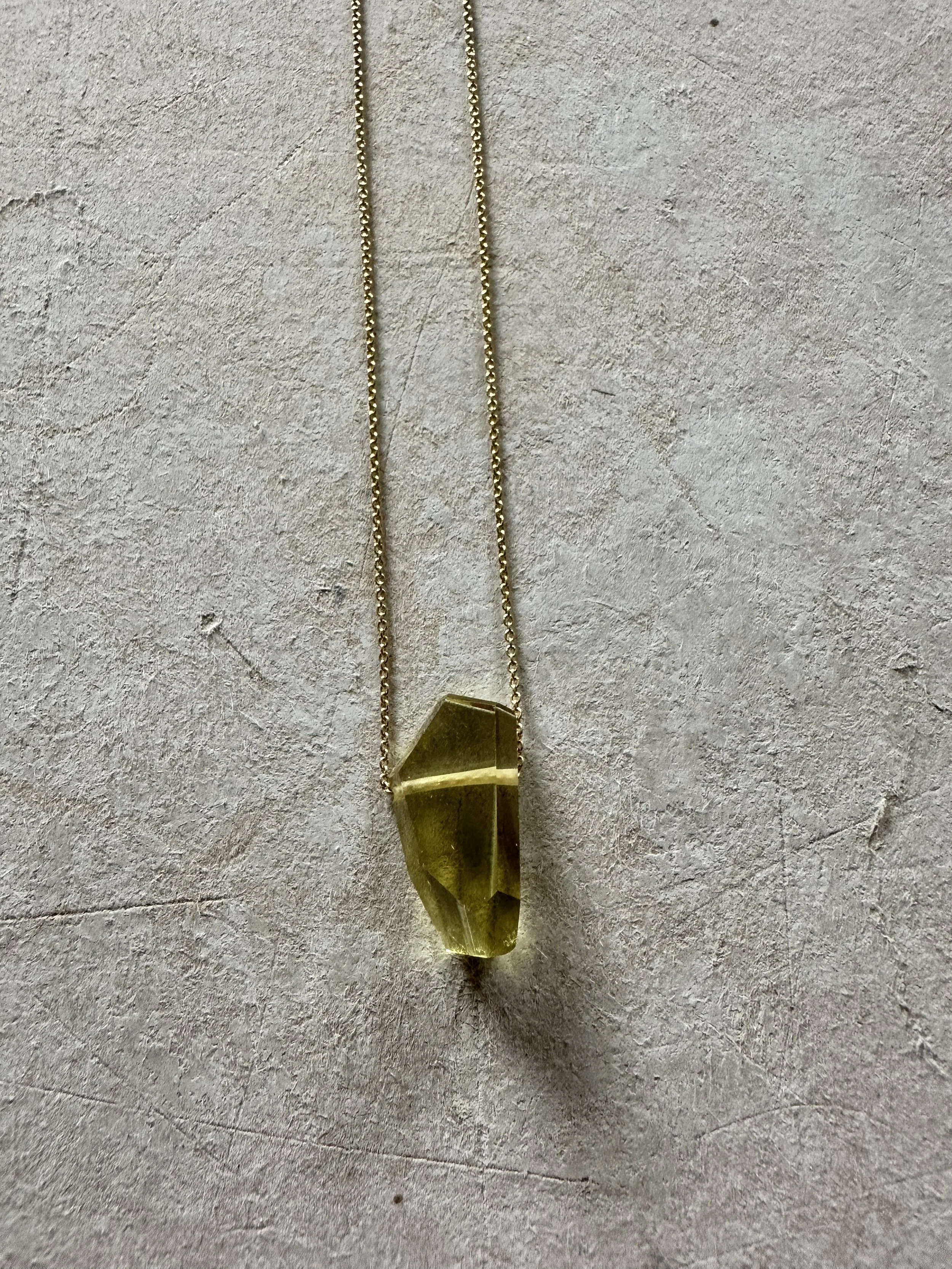margaret solow lemon quartz  geo   necklace