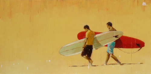 Vintage SURF/SURFING/SURFBOARD/SURF SHOP/ T-shirt SEA CROSS SURFER BOY BURBANK 
