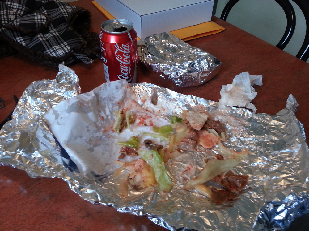  Kebab, sorry/not sorry that the picture was taken after I consumed it. I contemplated eating the foil with the kebab remnants, it's that good! 