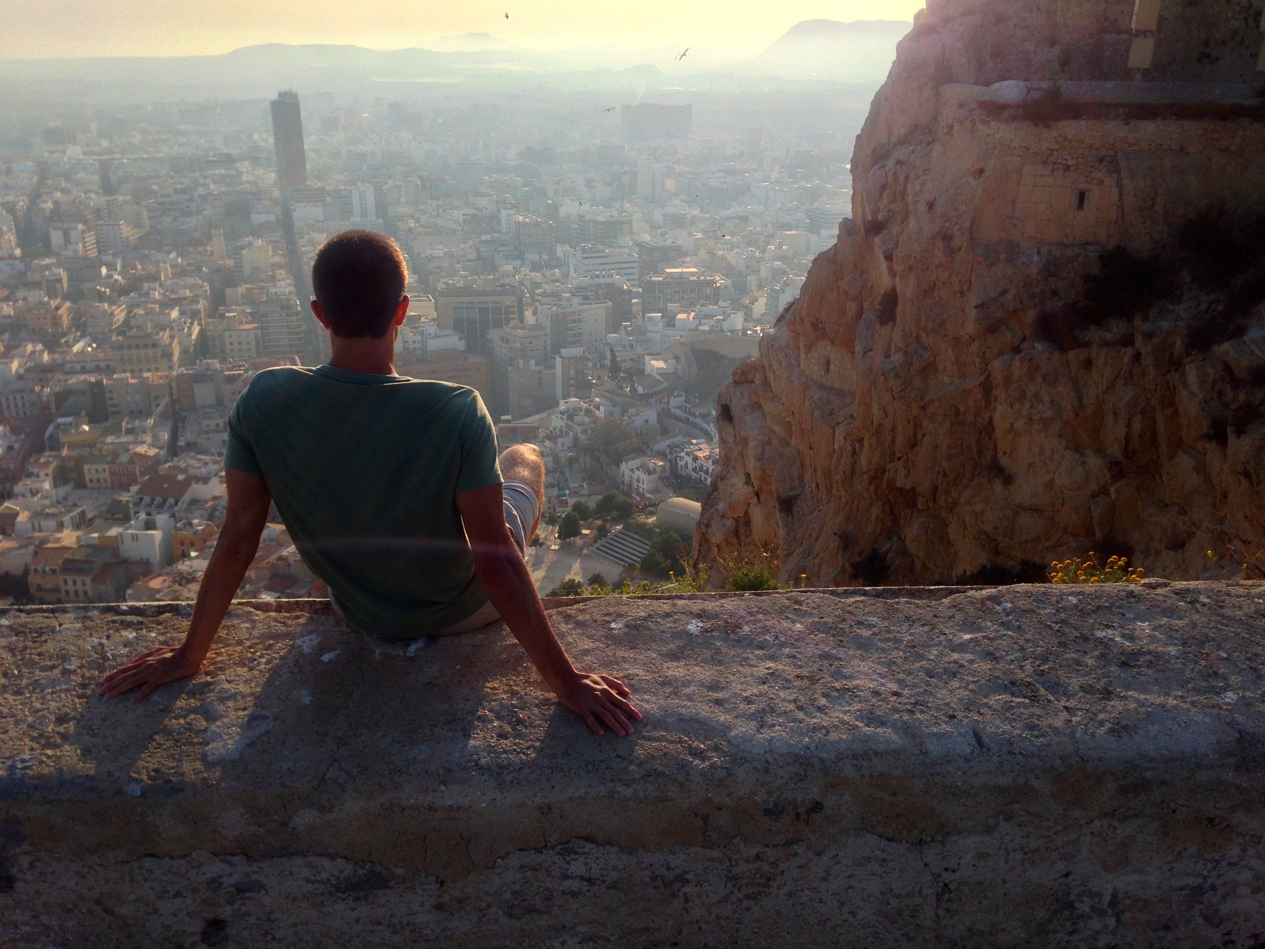Magnificent view from the Santa Barbara castle walls in Alicante