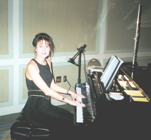 Amy plays at a company event