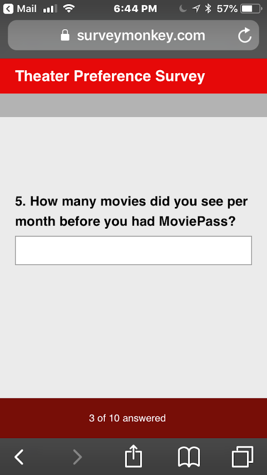 MoviePass Survey Fail