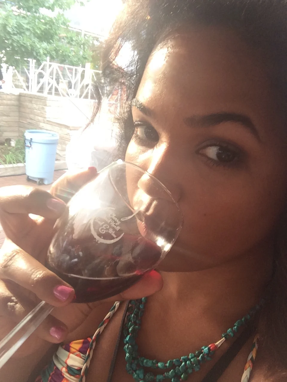 It's a sipping selfie.