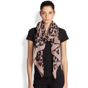 Saint Laurent Abstract Hearts scarf - $795 at Saks.com
