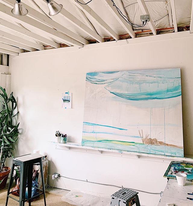 Yes, standing on that step stool all day working on this giant painting... in the works .
.
.
.
.
.
#kiahannbellowsart #abstractlandscape #artistsofartandlight #painting #abstractartist #landscapeartist #artistoninstagram #studio #studiolife #artistinthestudio #verilymoment #paintingonpanel #buyart #buyoriginalart #buyartwork #mybeautifulmess #thenewbohemians #designsponge #sodomino #westelm #simplystyleyourspace #littlestoriesofmylife #seekinspirecreate