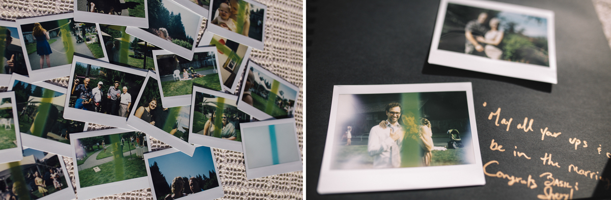 Photo album at the wedding reception The Guild King Francis Park Forest Wedding Ceremony Vancouver ISland