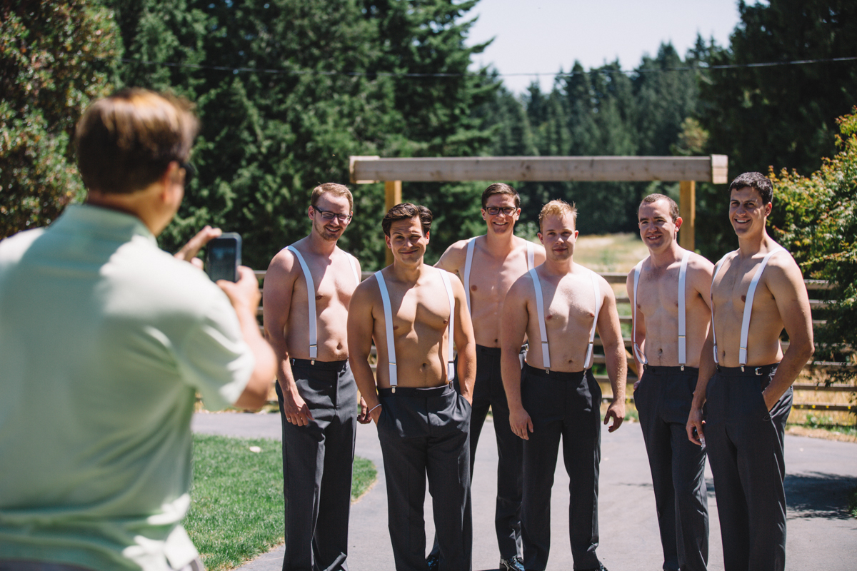 The Groomsmen up for a photo King Francis Park Forest Wedding Ceremony Vancouver Island