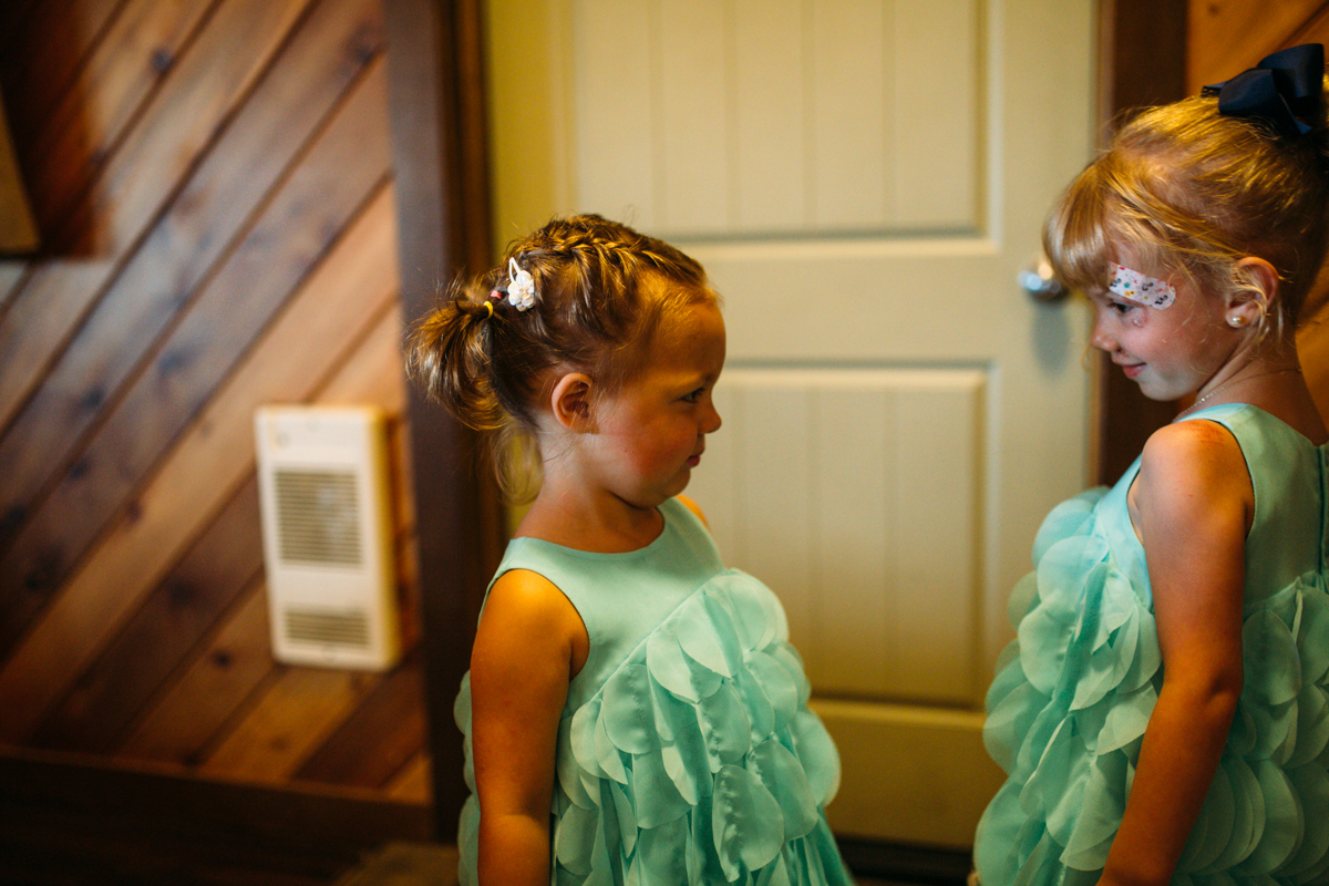 Flower girls for wedding Clear Lake Manitoba wedding ceremony