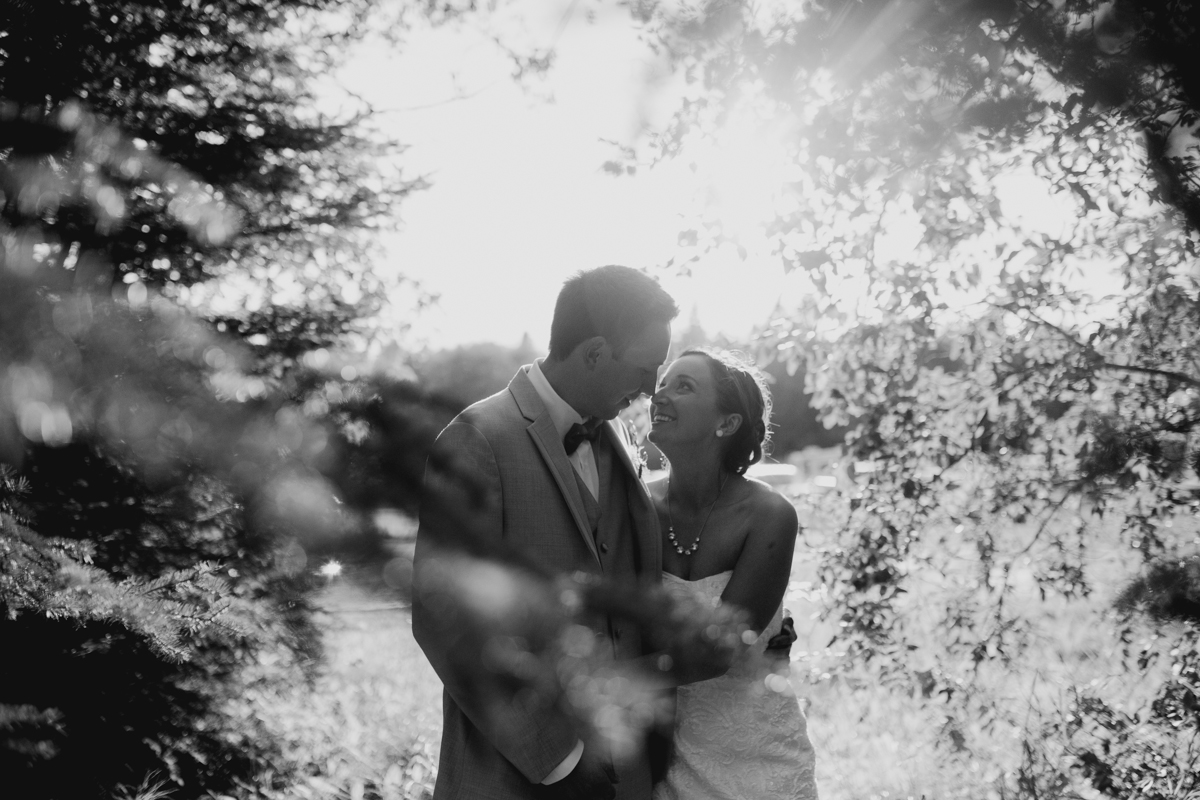 Bride and Groom at Provincial Park wedding ceremony newly wed couple Clear Lake Manitoba