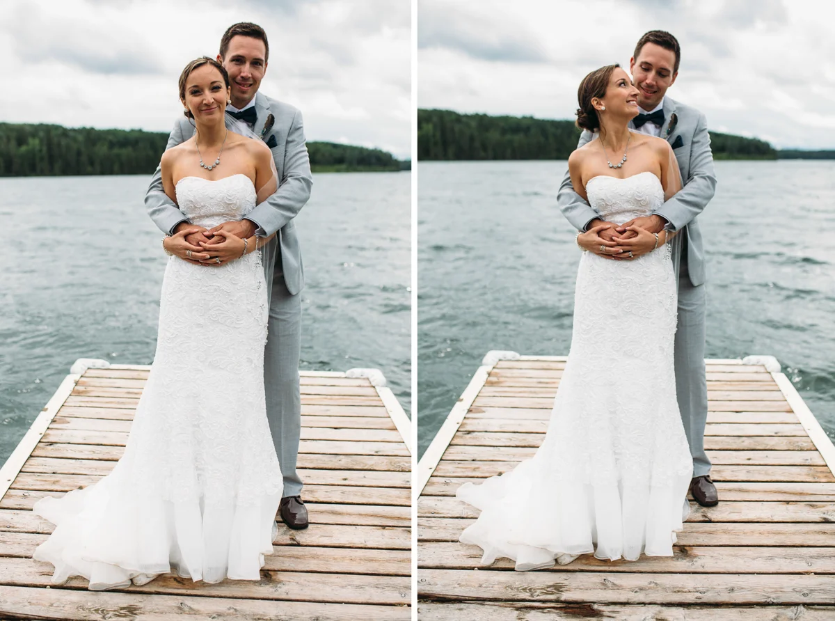 Happy newly weds Bride and Groom Provincial Park Clear Lake Manitoba wedding