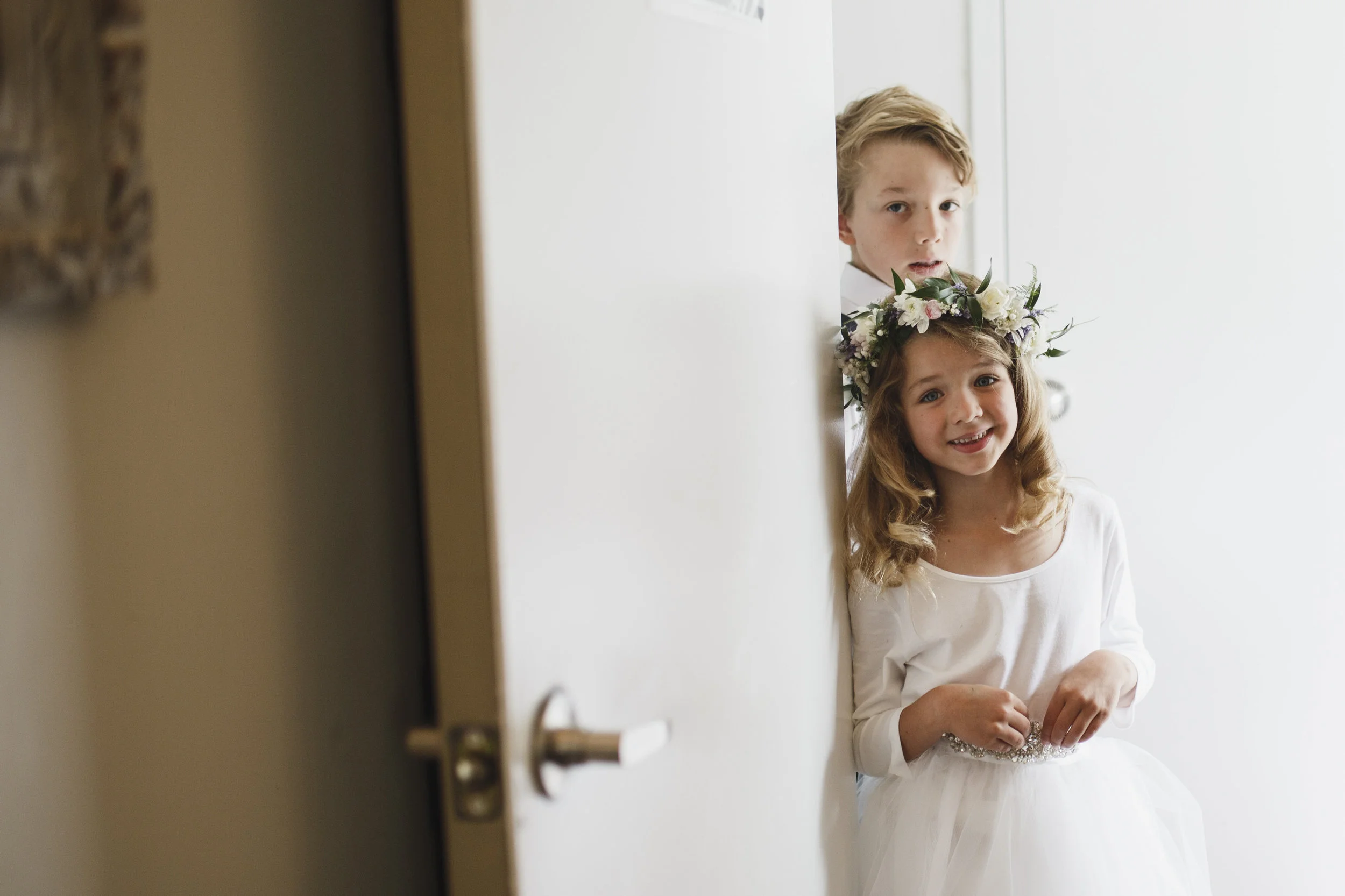 The kids at Tofino Sea Cider Vancouver Island wedding