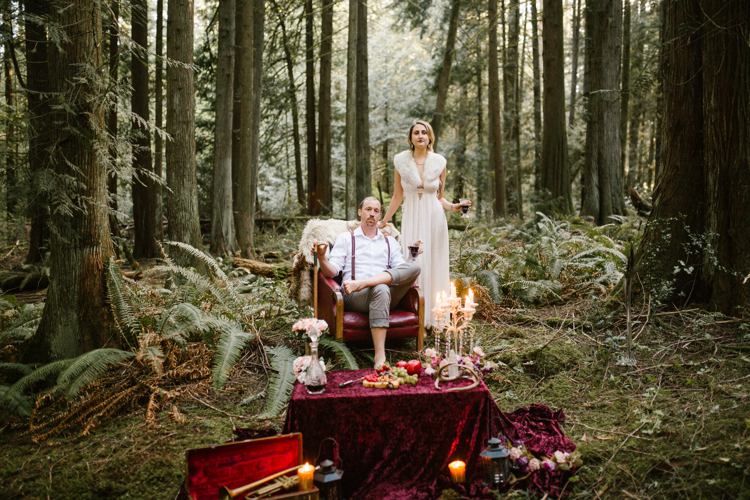 Couple in the forest like a king and queen in a fairytale Forest Engagement Victoria