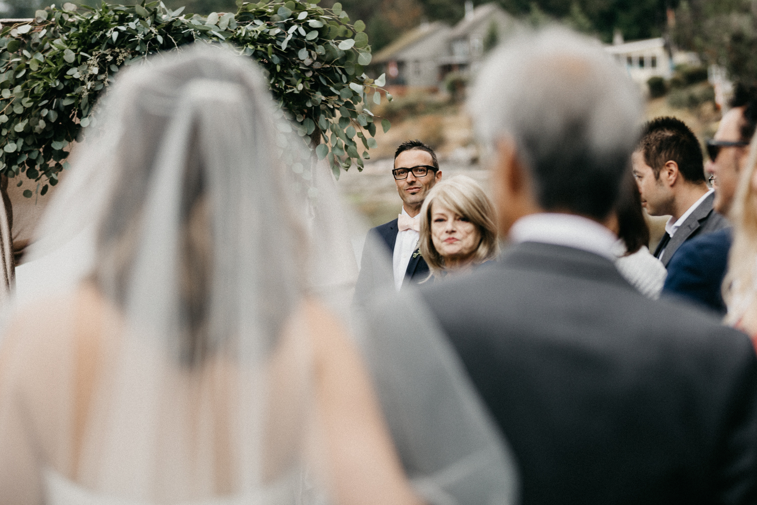 The Bride walking towards her groom Galiano Inn Wedding