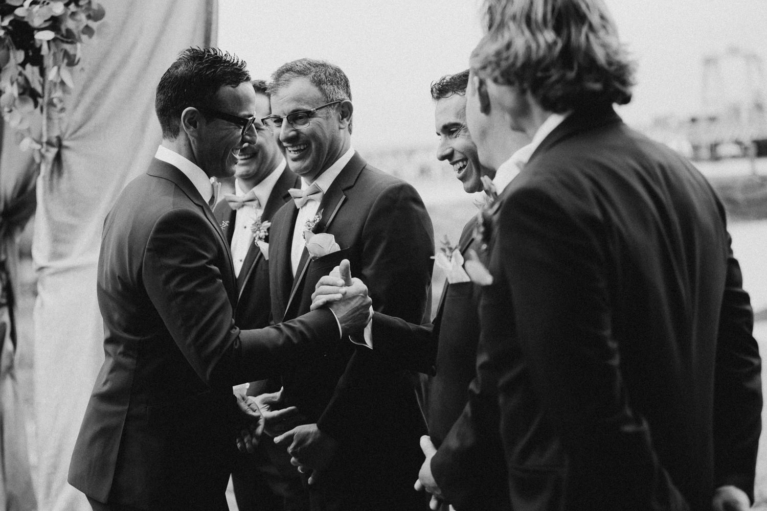 Groom and his Groomsmen Galiano Inn Beach Wedding
