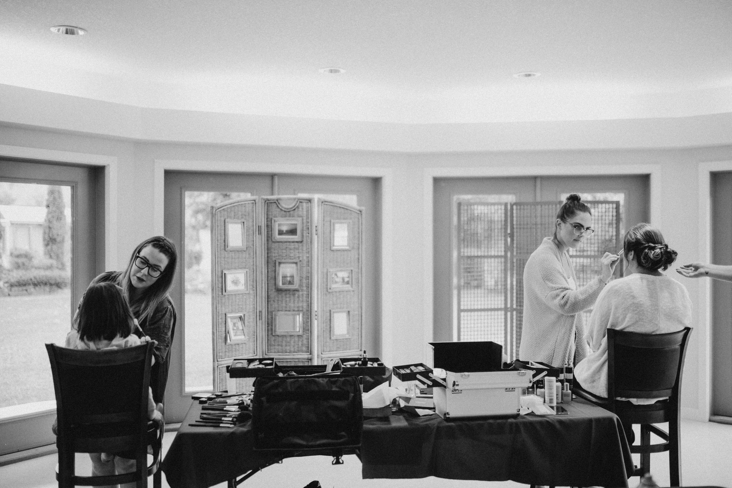 Bride getting ready Galiano Inn Wedding