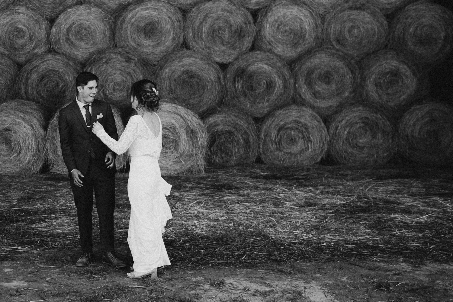 Couples First look Pemberton Valley farm wedding