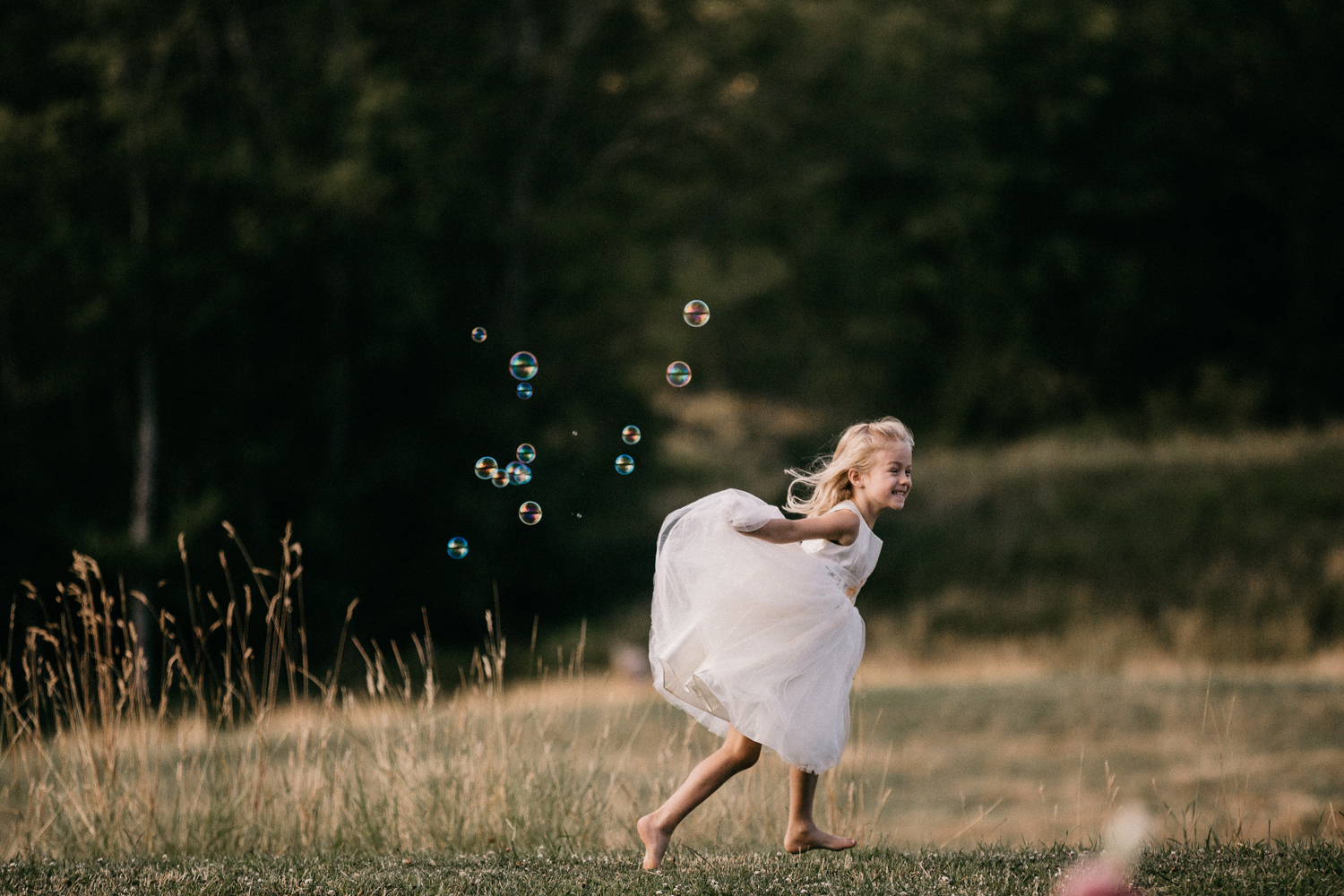 girl dancer at Bird's Eye Cove wedding, Vancouver Island