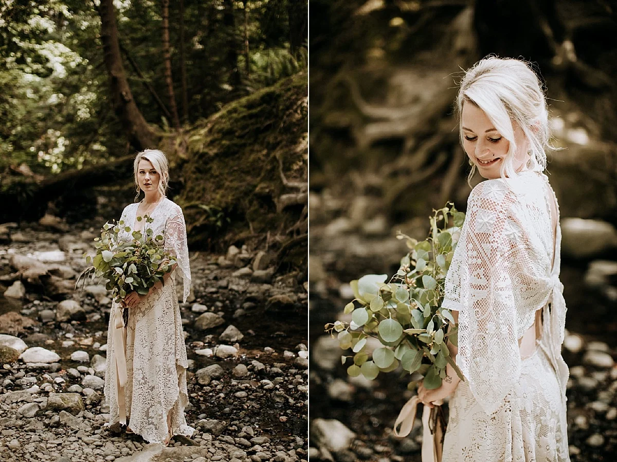 bride is lace wedding dress at victoria wedding photographer