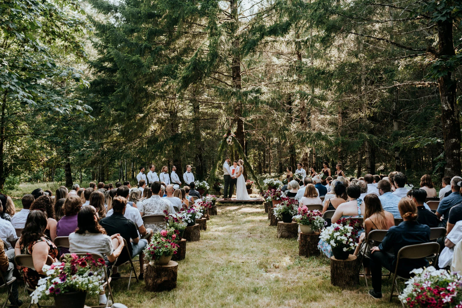 forest ceremony in Port Alberni wedding Photographer
