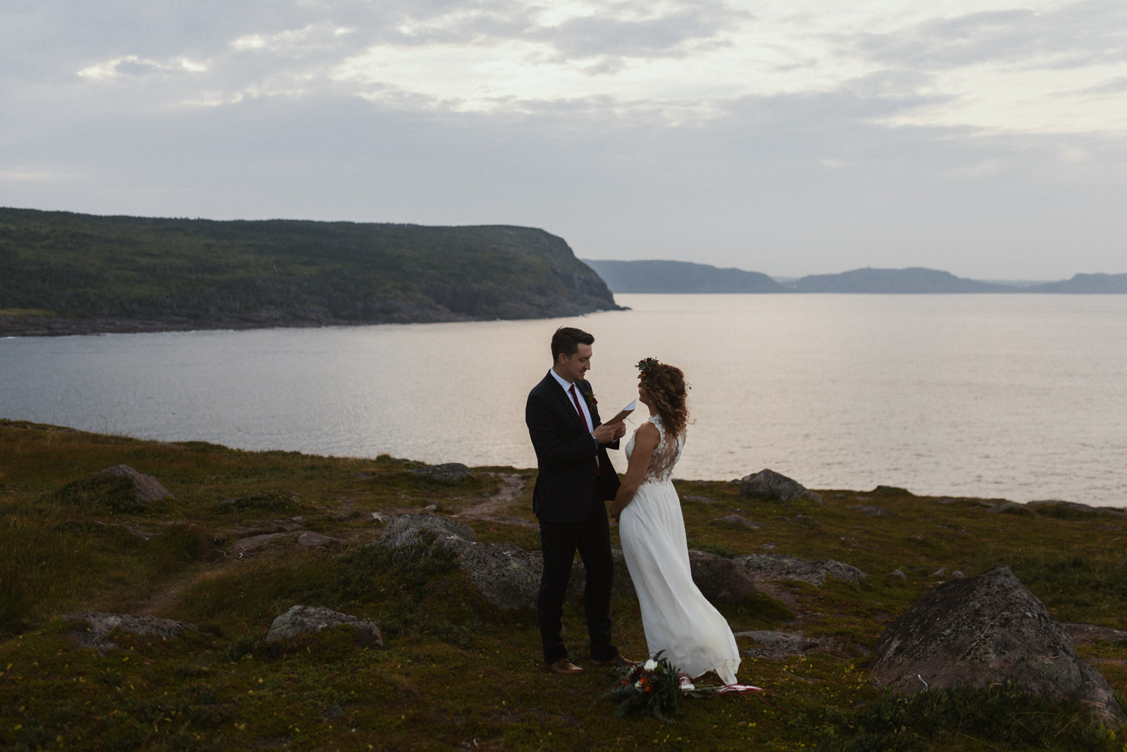 man says vows, cape spear newfoundland elopement photographer
