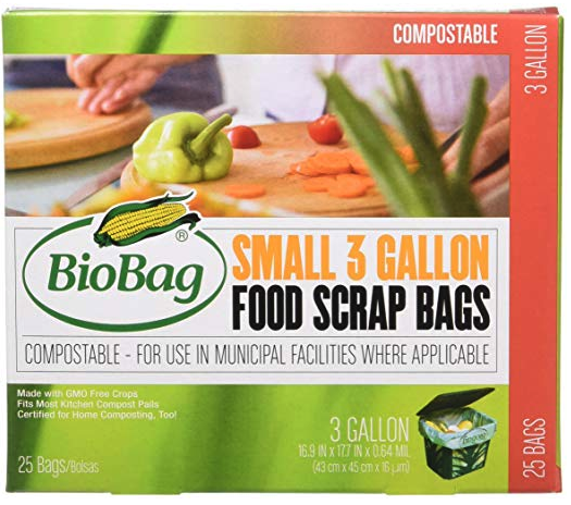 Trash Bags / Compost Bags. Shop. Compostable at municipal facilities. Great for keeping compost bins clean or substituting plastic liners out for trash bins. This product is available in 3 gallon and 13 gallon sizes.