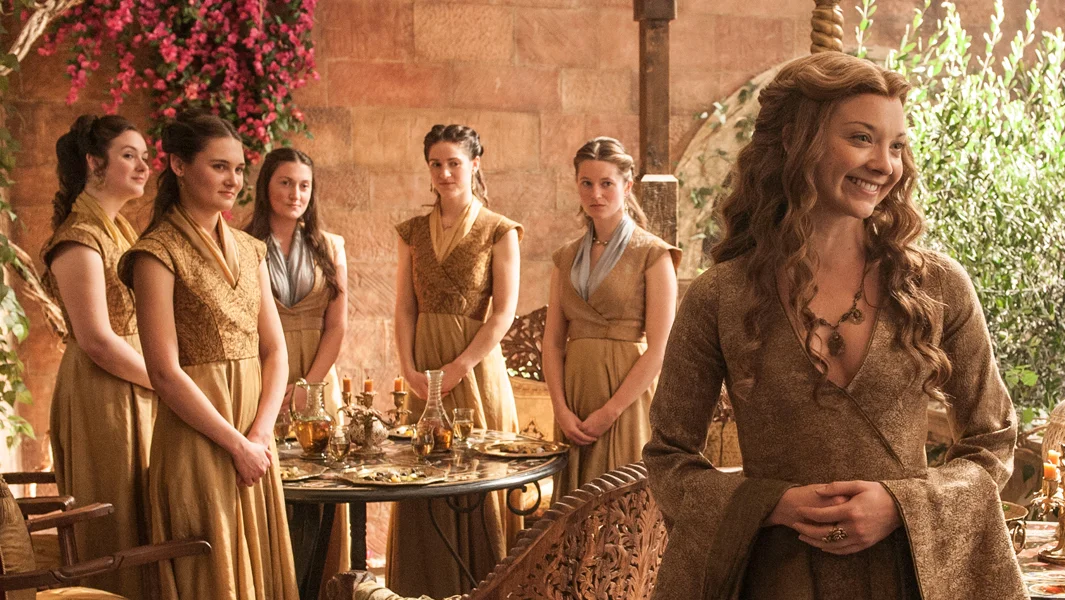 0
0
1
14
81
HBO
1
1
94
14.0
Normal
0
false
false
false
EN-US
JA
X-NONE
/* Style Definitions */
table.MsoNormalTable
{mso-style-name:"Table Normal";
mso-tstyle-rowband-size:0;
mso-tstyle-colband-size:0;
mso-style-noshow:yes;
mso-style-priority:99;
mso-style-parent:"";
mso-padding-alt:0in 5.4pt 0in 5.4pt;
mso-para-margin-top:0in;
mso-para-margin-right:0in;
mso-para-margin-bottom:8.0pt;
mso-para-margin-left:0in;
line-height:107%;
mso-pagination:widow-orphan;
font-size:11.0pt;
font-family:Calibri;
mso-ascii-font-family:Calibri;
mso-ascii-theme-font:minor-latin;
mso-hansi-font-family:Calibri;
mso-hansi-theme-font:minor-latin;}
Natalie Dormer as Margaery Tyrell and Lena Headey as Cersei Lannister. Photo Credit: Helen Sloan/HBO