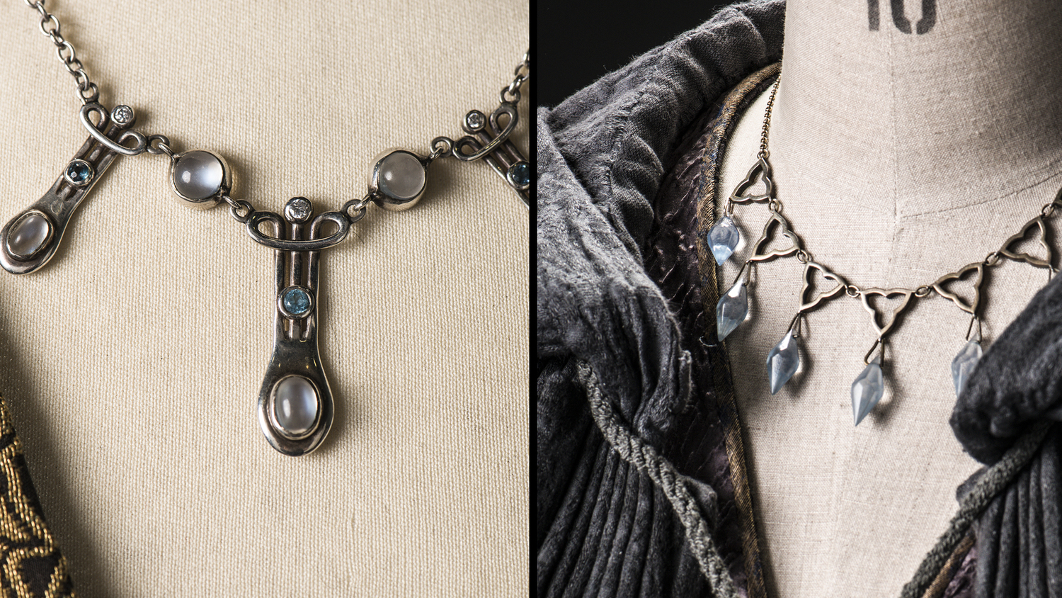 Margaery's necklace is on the left; Sansa's is on the right.